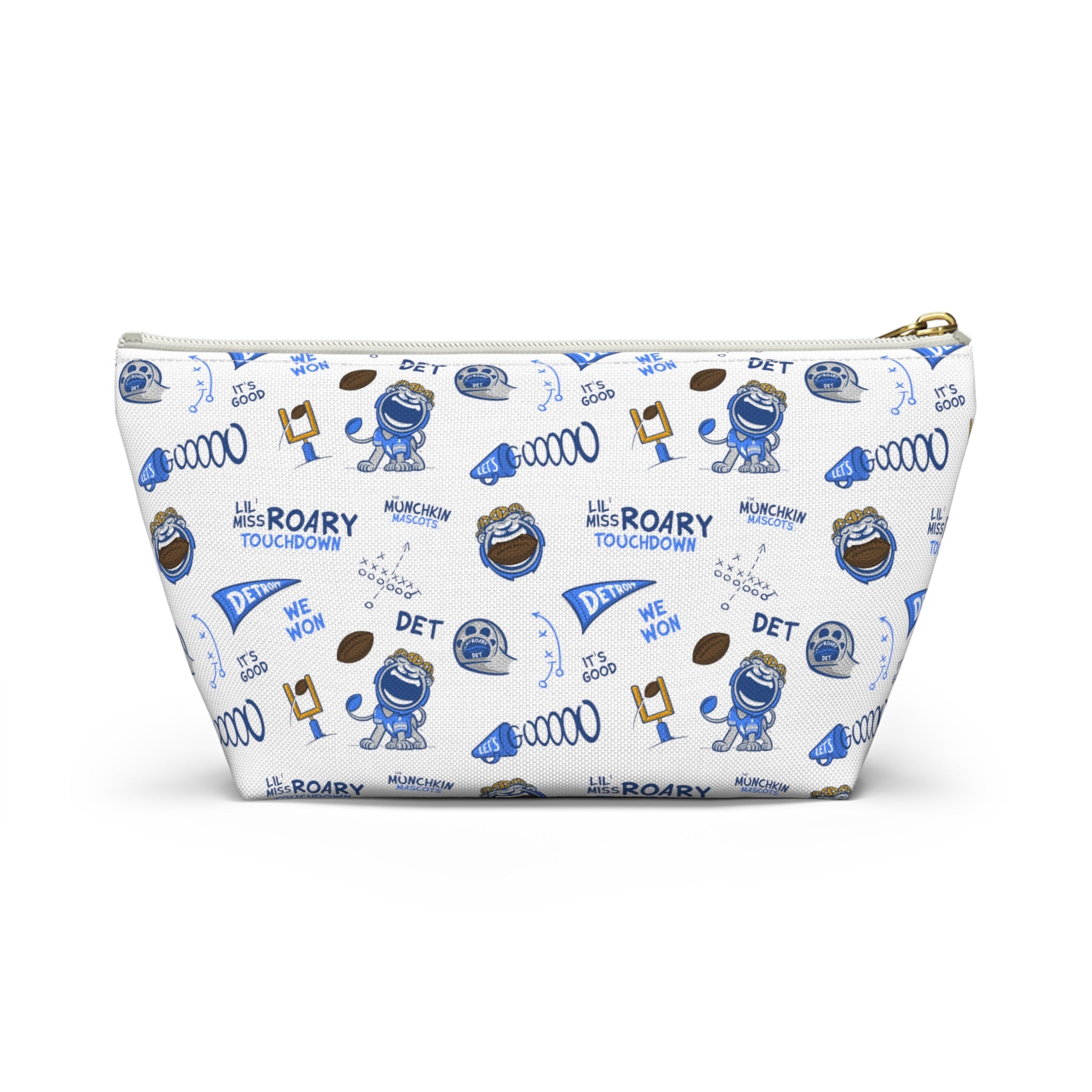 Accessory Pouch w T-bottom - Pattern - Lil' Miss Roary DET Football Printify