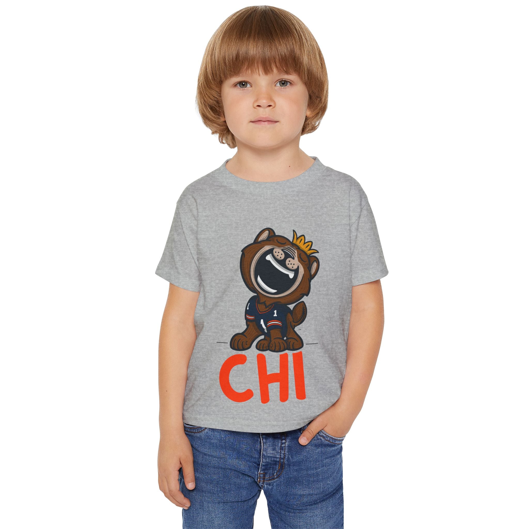 Chicago Football Toddler Tshirt Lil' Staley 'CHI' | Hand-Drawn Art | Gifts for Kids