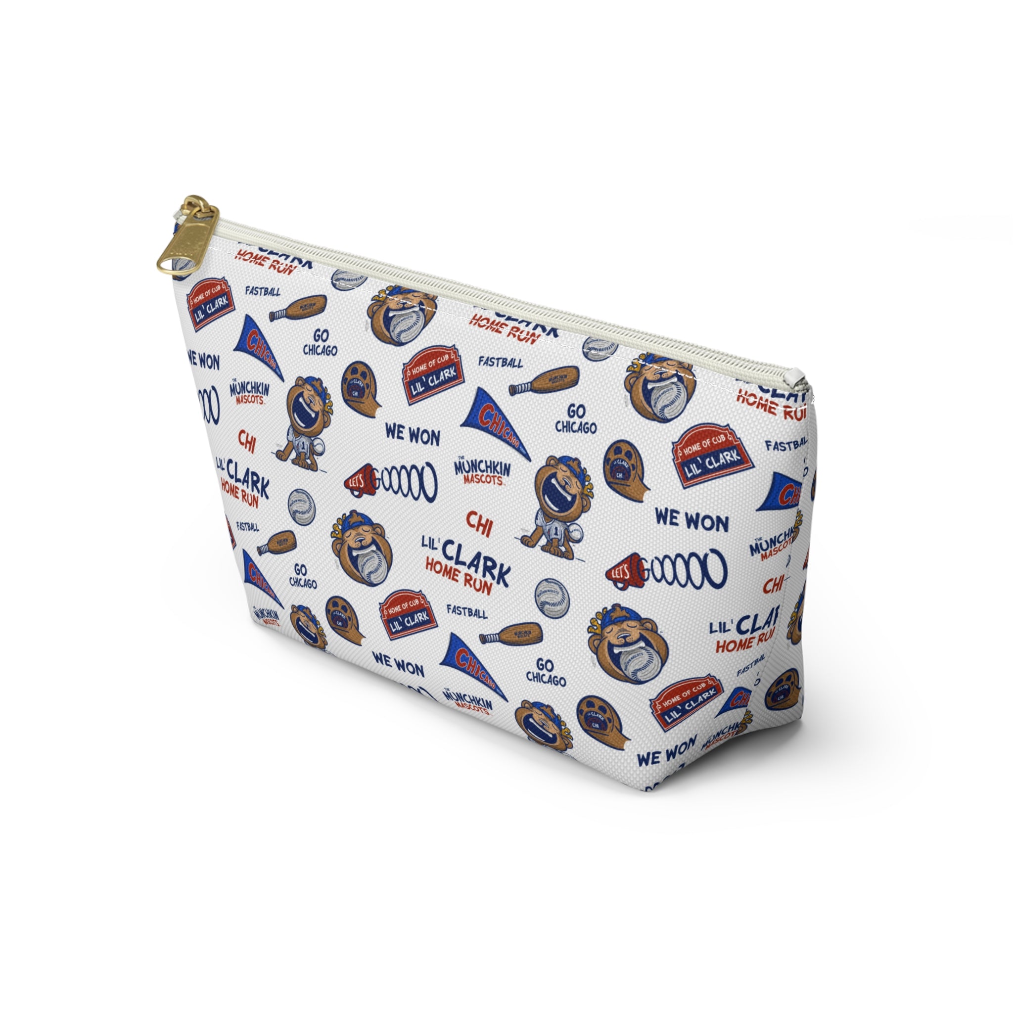 Chicago Baseball Accessory Pouch Lil' Clark Themed | Hand-Drawn Art | Gifts for Kids