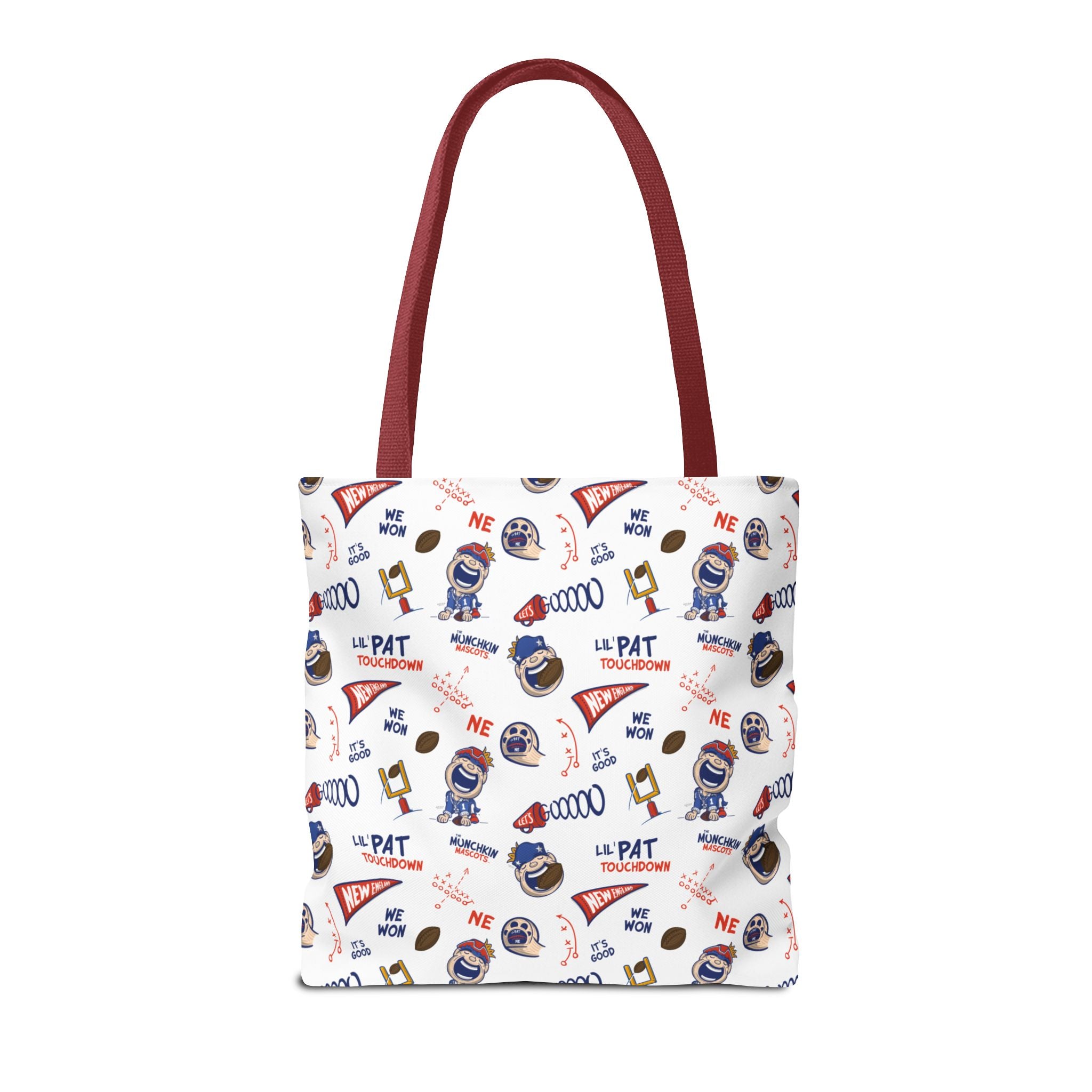 New England Football Tote Bag Lil' Pat 'Let's Go' + Pattern | Hand-Drawn Art | Gifts for Parents