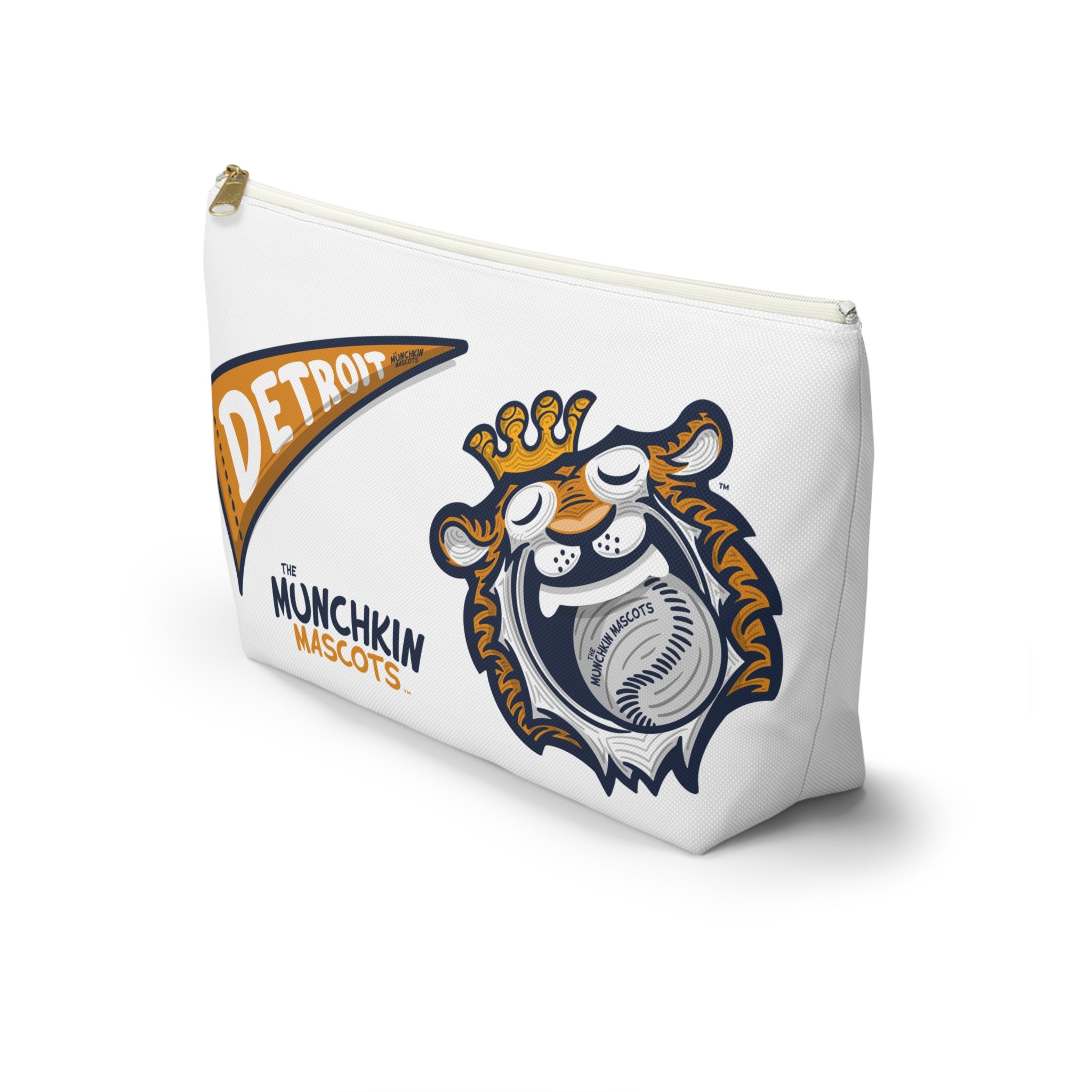 Detroit Baseball Accessory Pouch Lil' Paws Themed | Hand-Drawn Art | Gifts for Kids