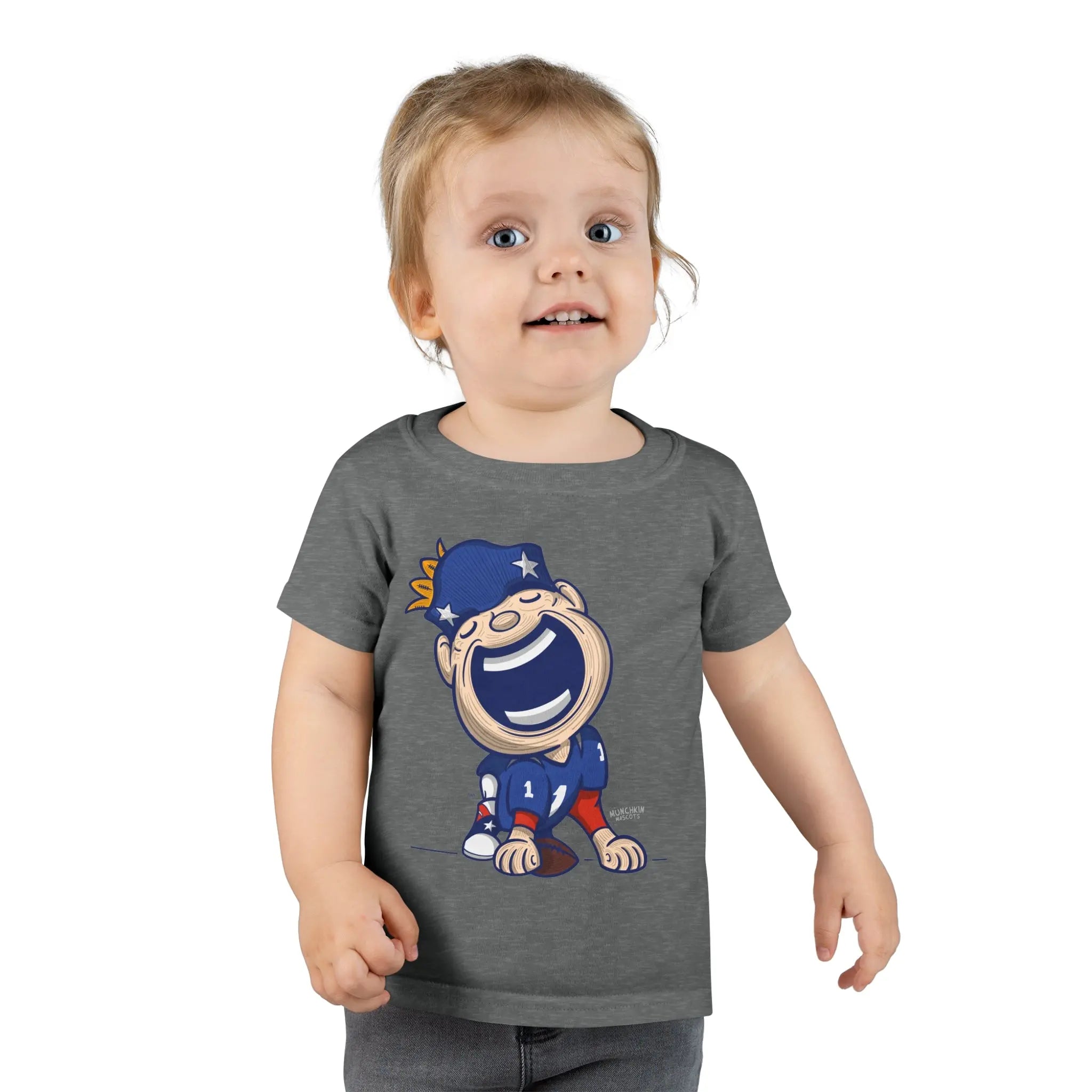 Toddler T-shirt - Blue Jersey - Lil' Pat NE Football Printify