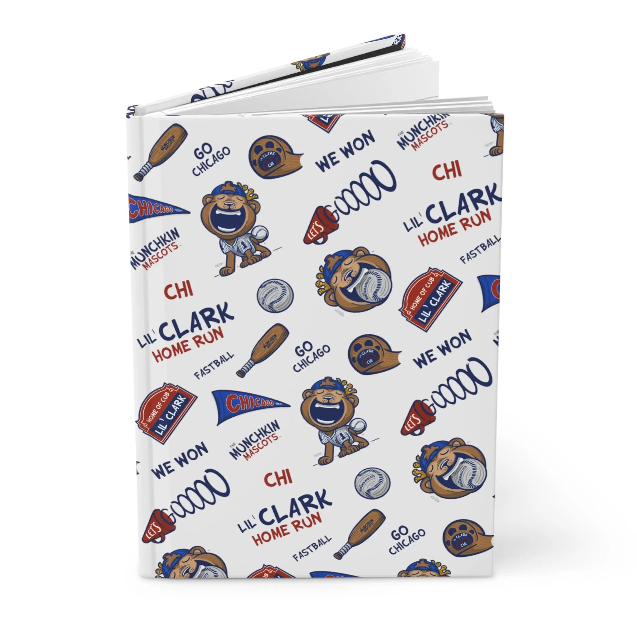 Hardcover Journal Matte - Pattern - Lil' Clark CHI Baseball Printify
