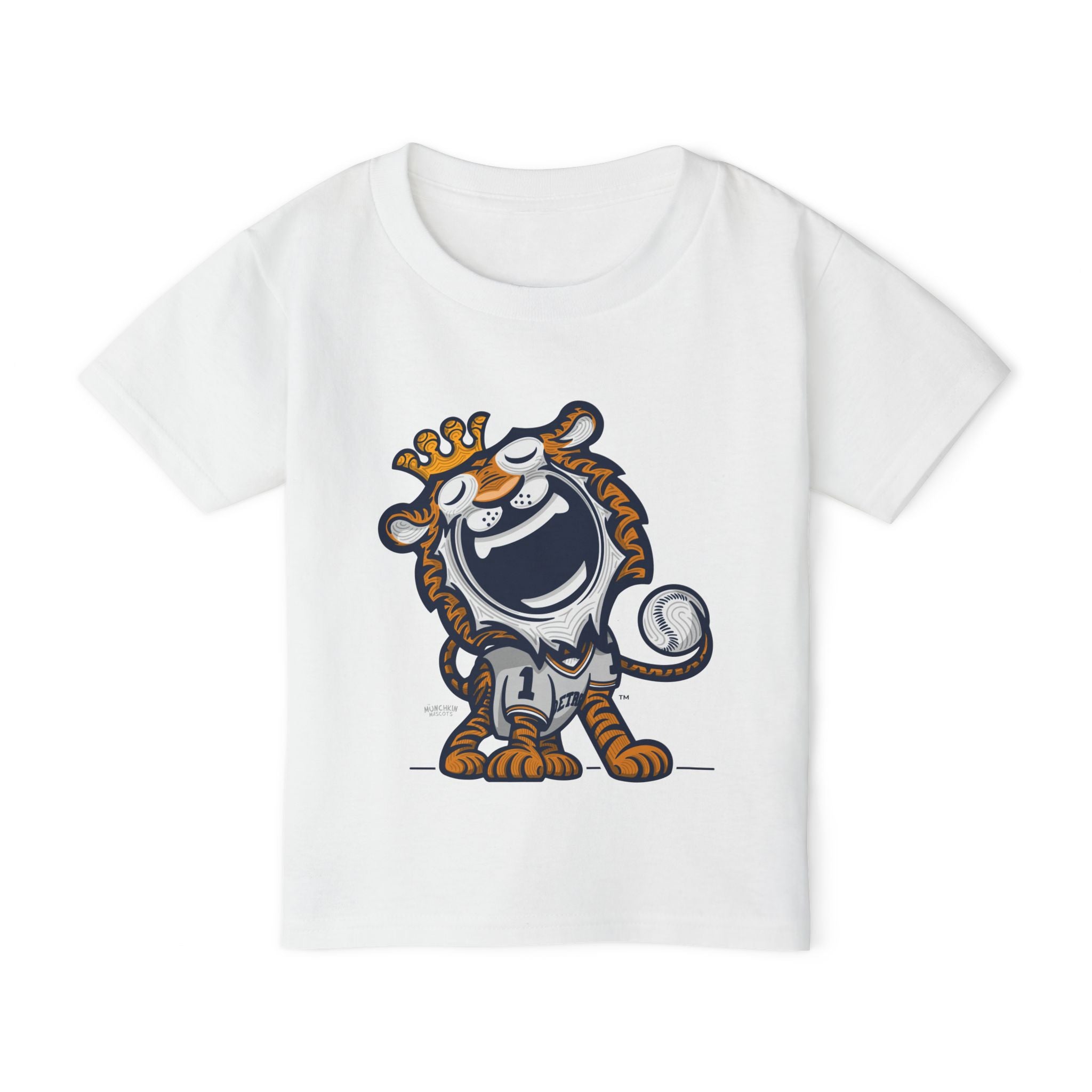 Detroit Baseball Toddler Tshirt Lil' Paws 'Home/Away Mascot' | Hand-Drawn Art | Gifts for Kids