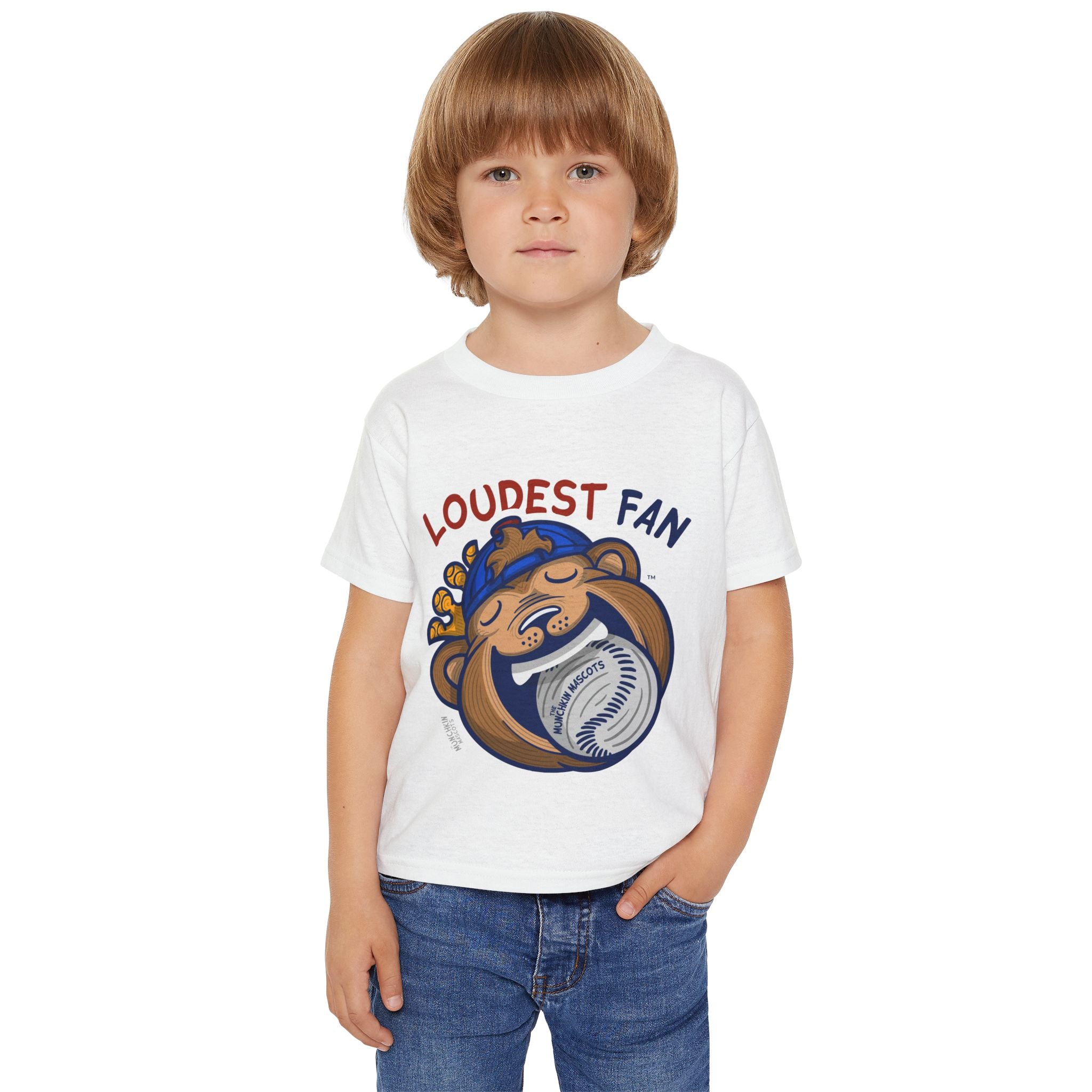 Chicago Baseball Toddler Tshirt Lil' Clark 'Loudest Fan' | Hand-Drawn Art | Gifts for Kids