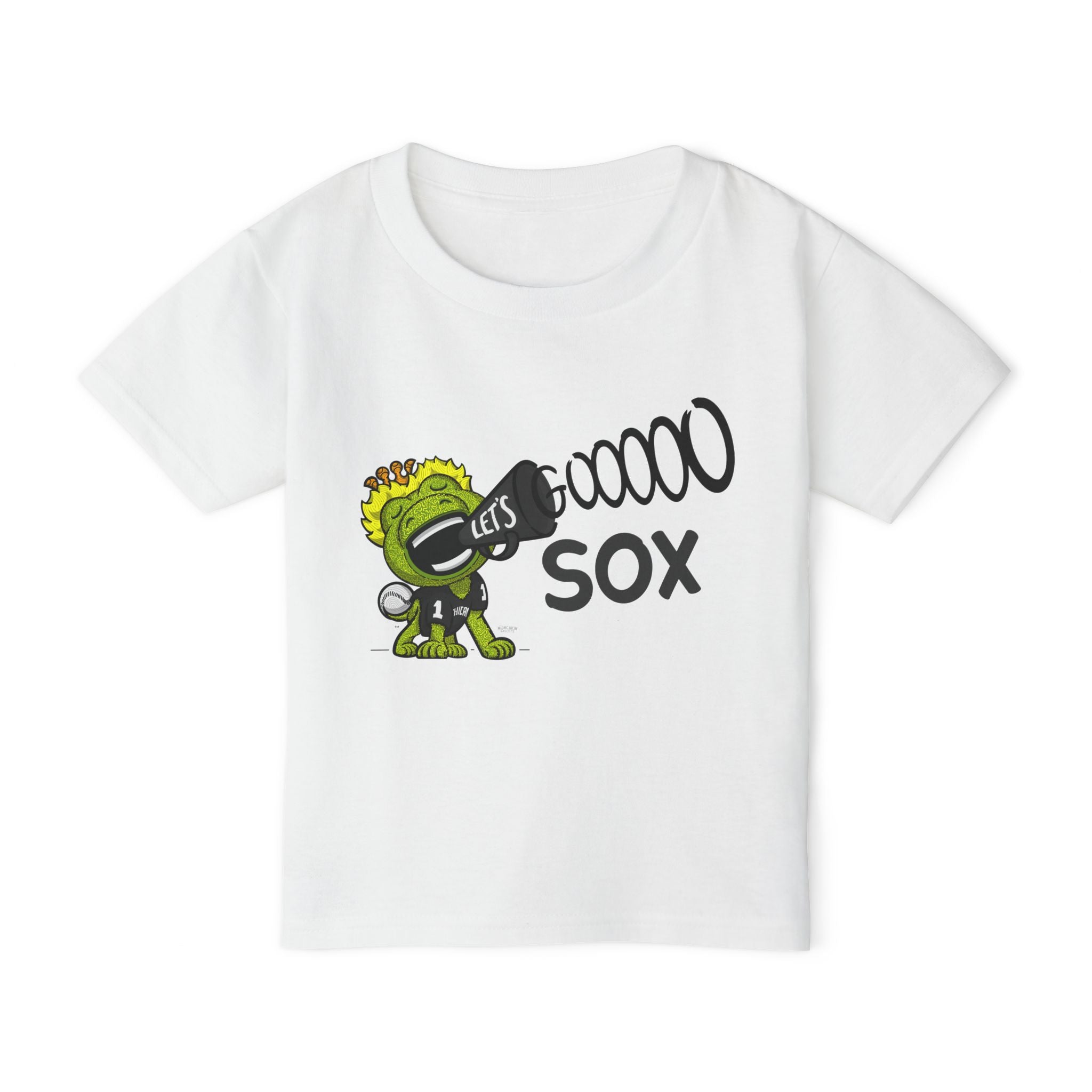 Chicago Baseball Toddler Tshirt Lil' Southpaw 'Let's Go' | Hand-Drawn Art | Gifts for Kids