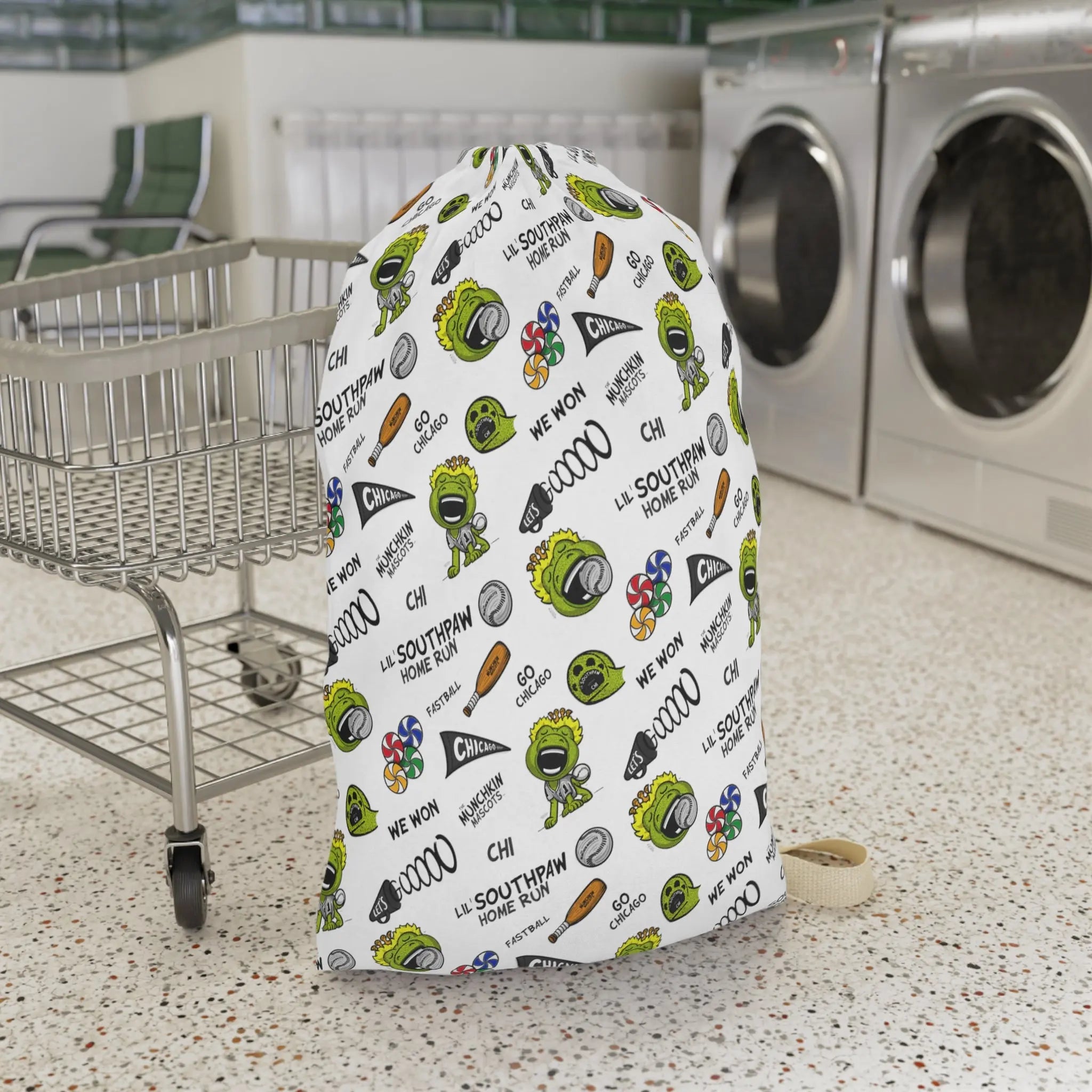 Laundry Bag - Pattern - Lil' Southpaw CHI Baseball Printify