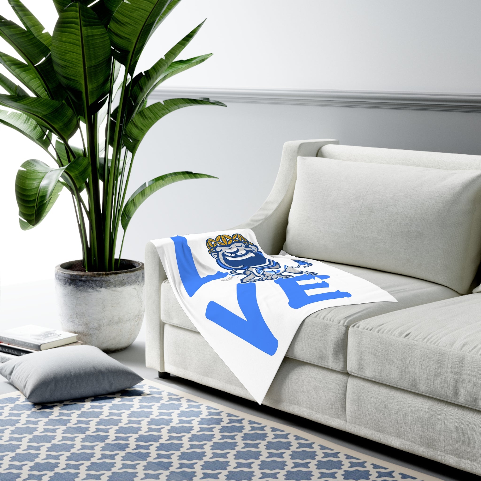 Baby Swaddle Blanket - LOVE - Lil' Miss Roary DET Football Printify