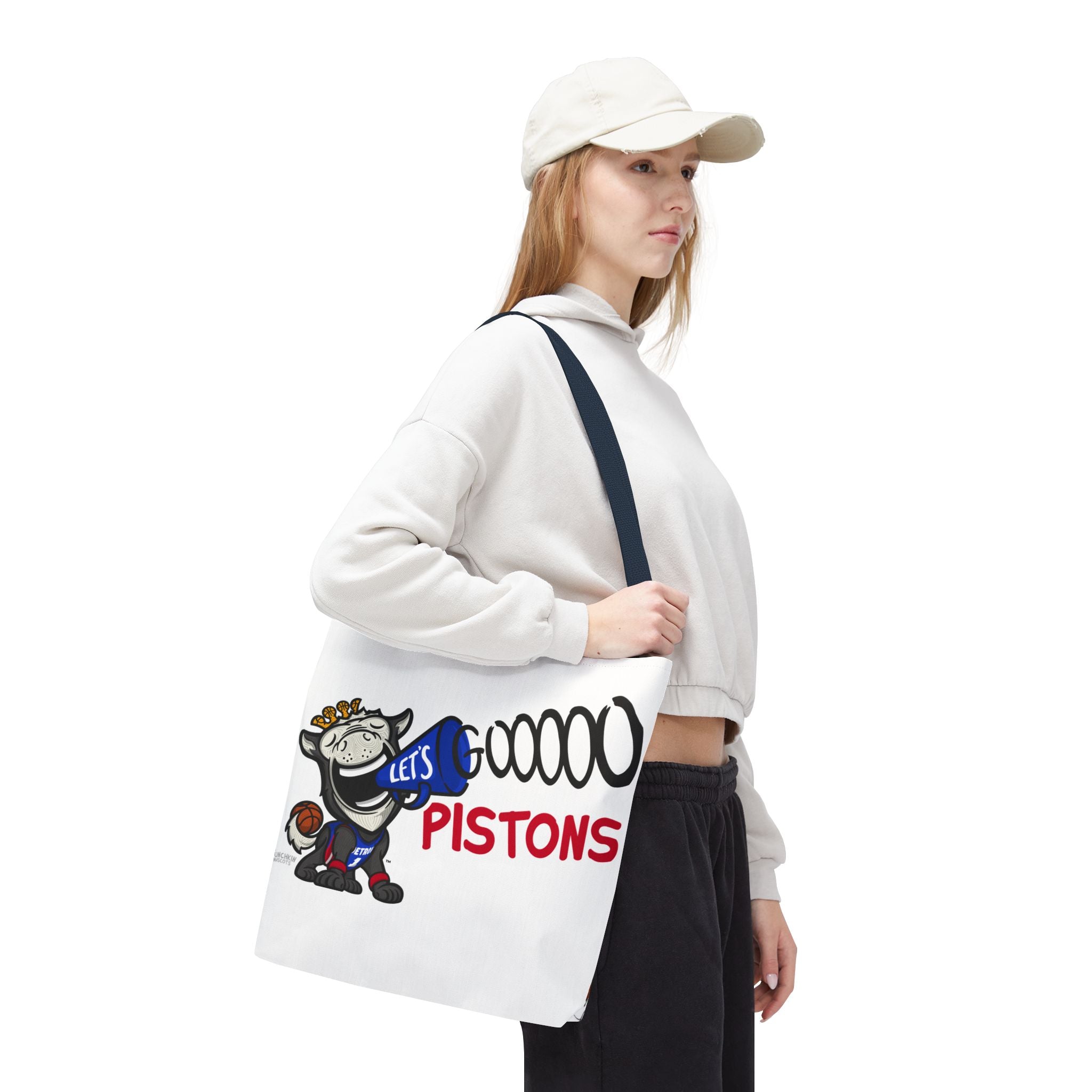 Detroit Basketball Tote Bag Lil' Hooper 'Let's Go' + Pattern | Hand-Drawn Art | Gifts for Parents