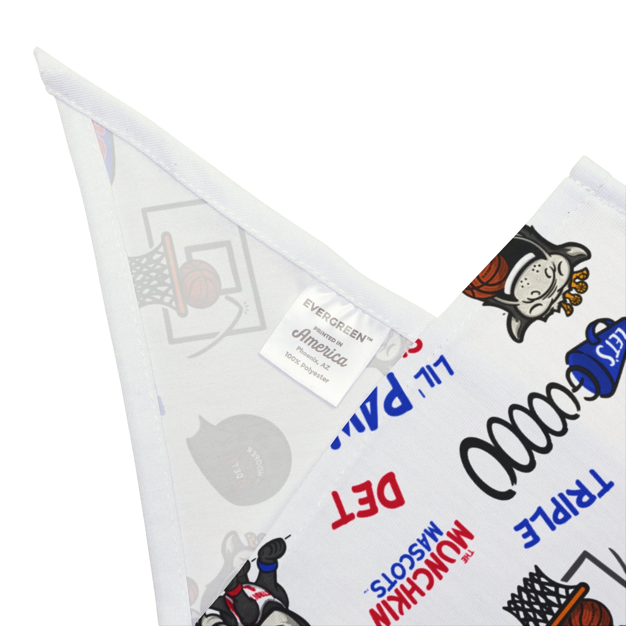 Detroit Basketball Pet Bandana Lil' Hooper Pattern | Hand-Drawn Art | Gifts for Pets