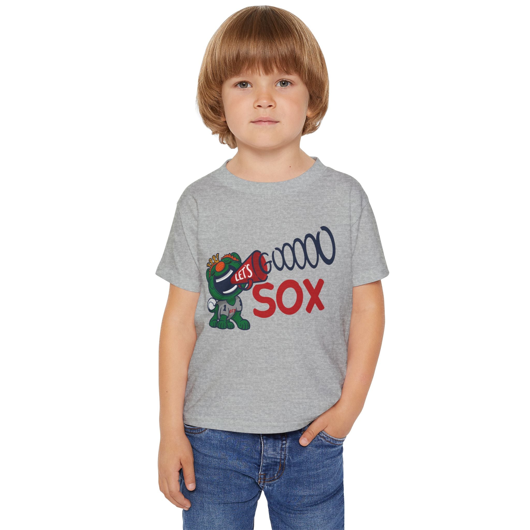 Boston Baseball Toddler Tshirt Lil' Wally 'Let's Go' | Hand-Drawn Art | Gifts for Kids