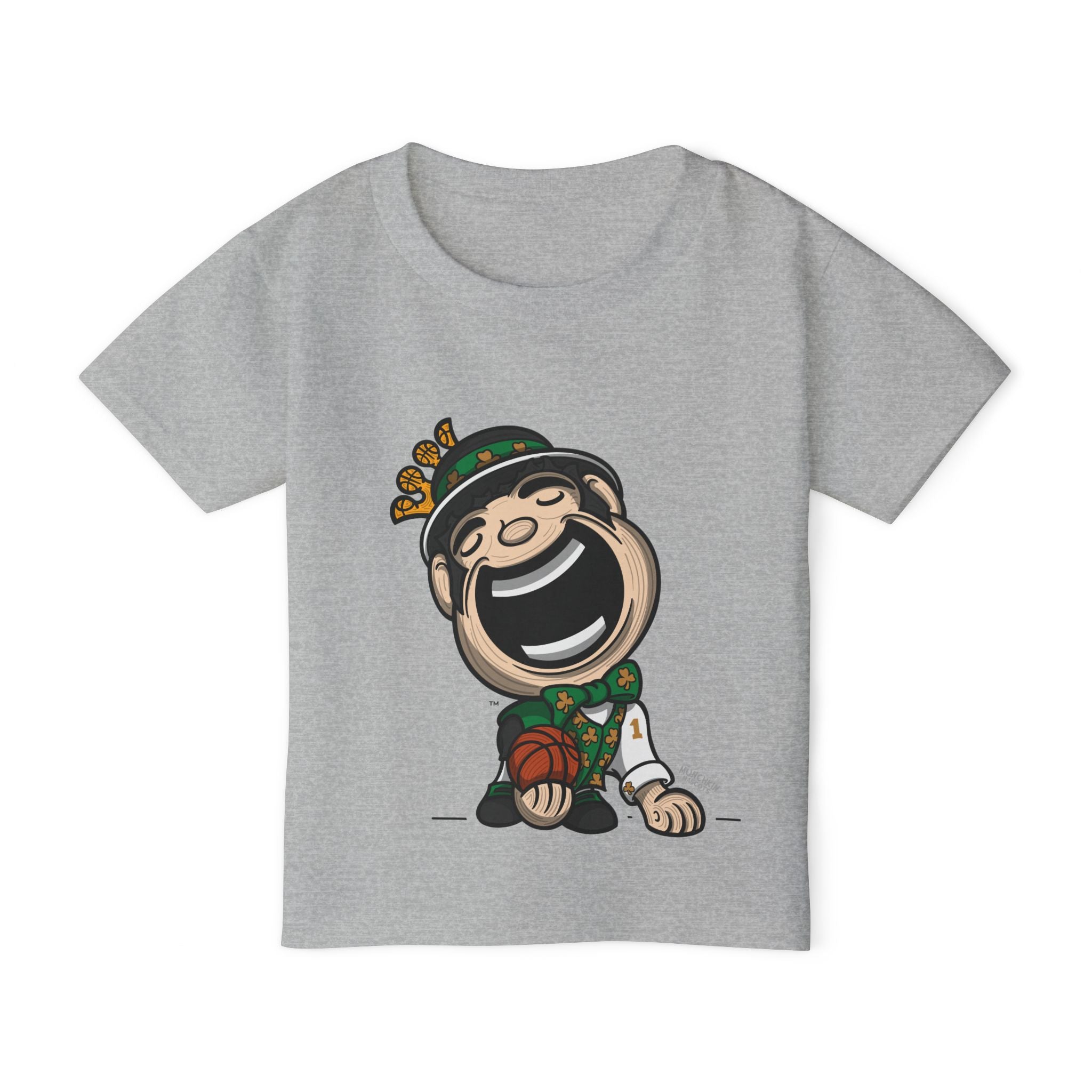 Boston Basketball Toddler Tshirt Lil' Lucky 'Home/Away Mascot' | Hand-Drawn Art | Gifts for Kids