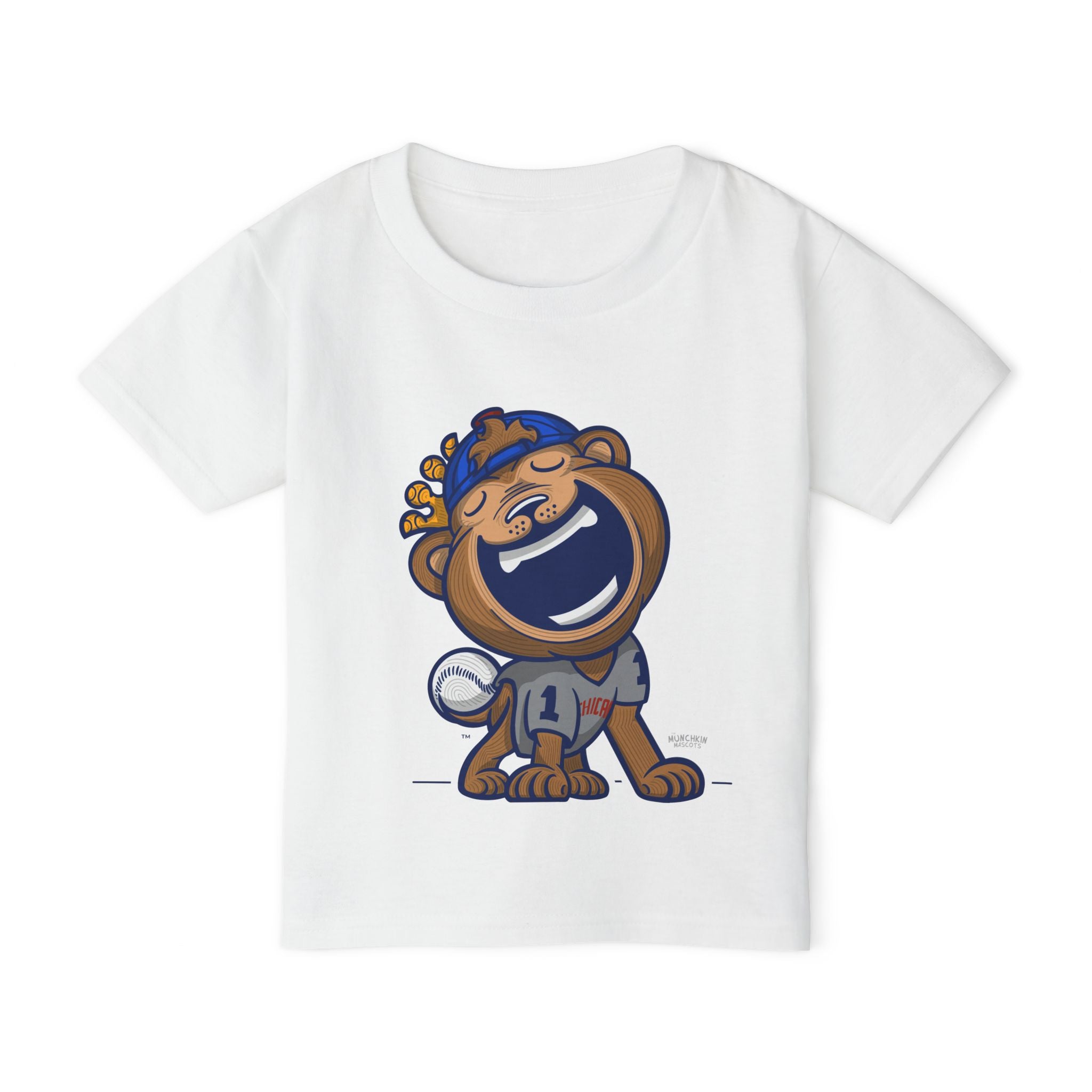 Chicago Baseball Toddler Tshirt Lil' Clark 'Home/Away Mascot' | Hand-Drawn Art | Gifts for Kids