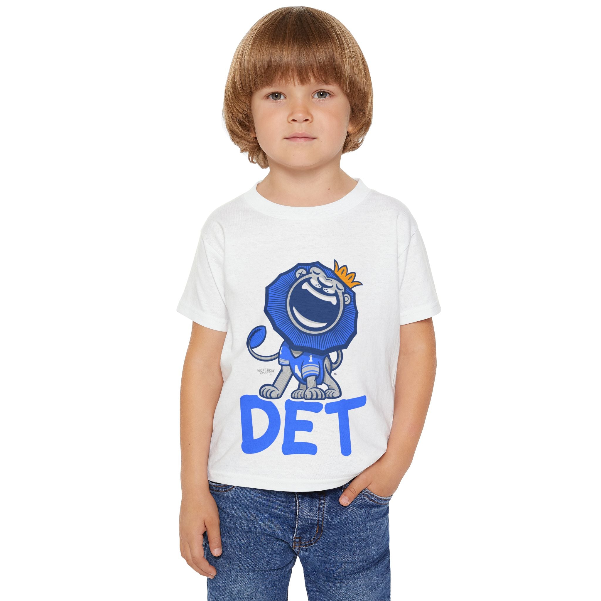 Detroit Football Toddler Tshirt Lil' Roary 'DET' | Hand-Drawn Art | Gifts for Kids