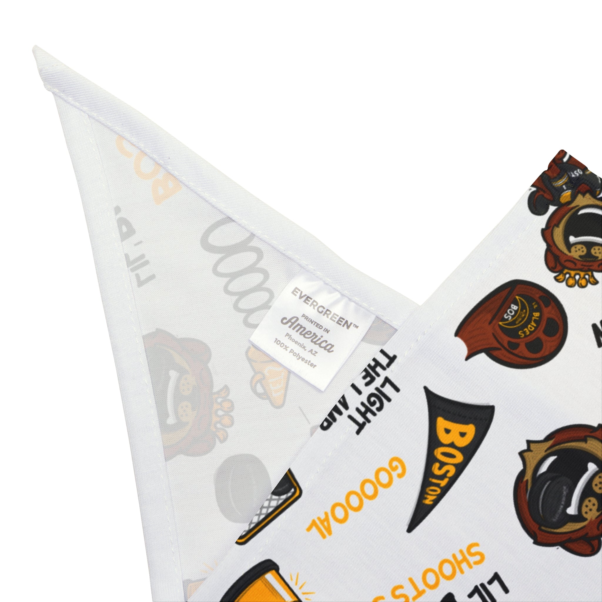 Boston Hockey Pet Bandana Lil' Blades Pattern | Hand-Drawn Art | Gifts for Pets