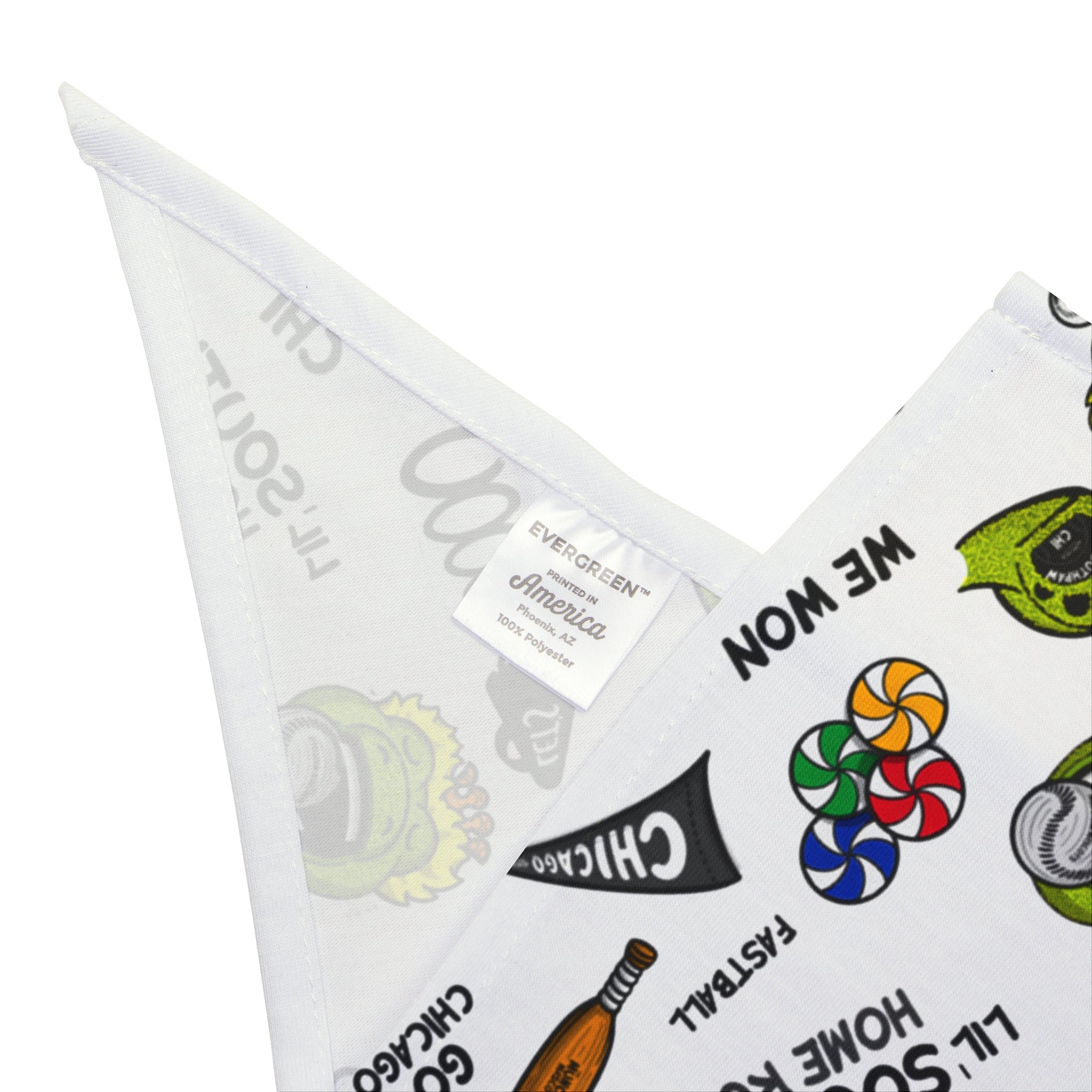 Chicago Baseball Pet Bandana Lil' Southpaw Pattern | Hand-Drawn Art | Gifts for Pets