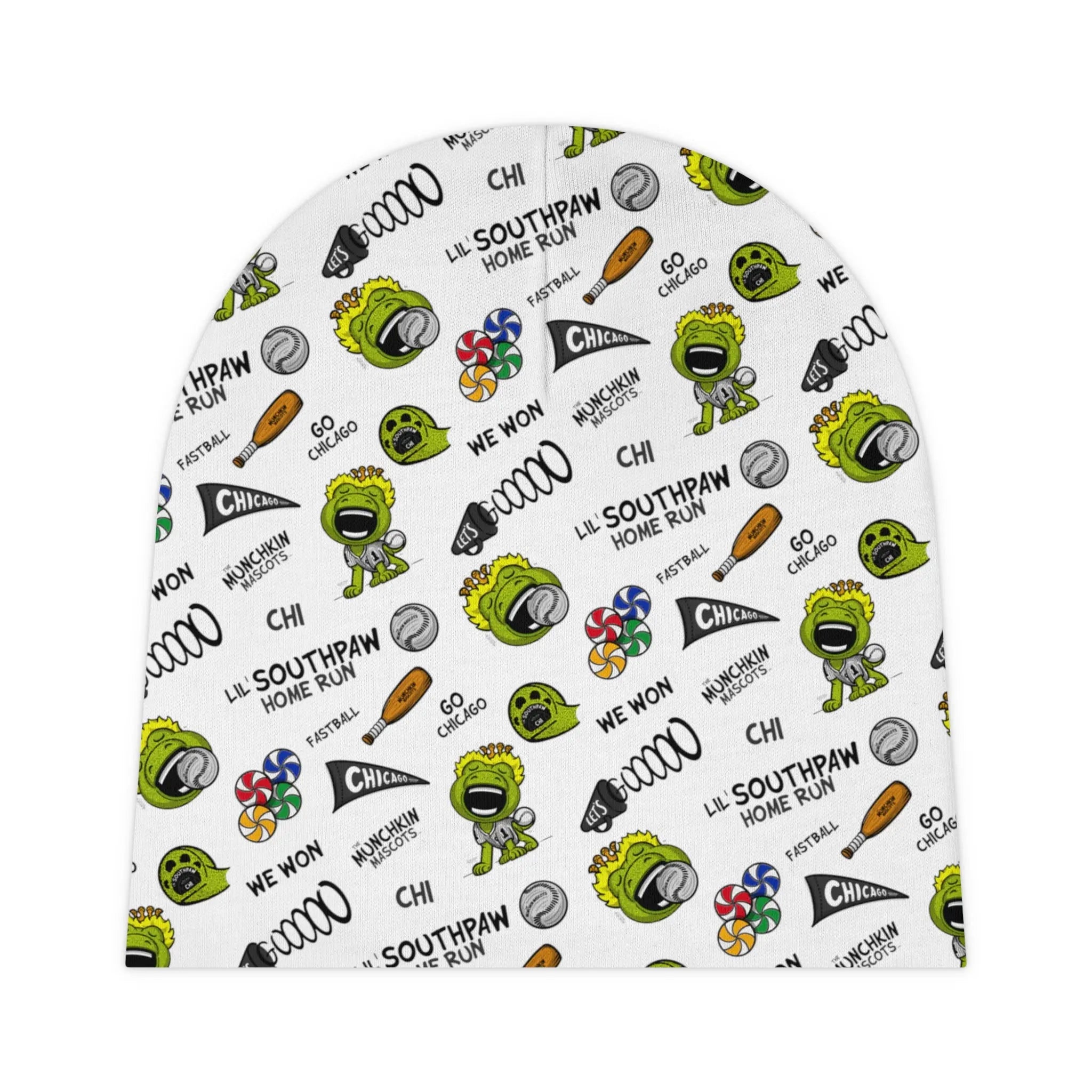Baby Beanie (AOP) - Pattern - Lil' Southpaw CHI Baseball Printify