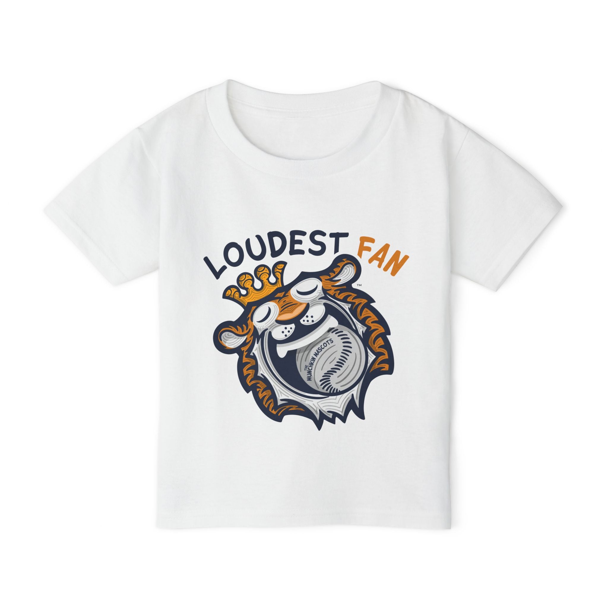 Detroit Baseball Toddler Tshirt Lil' Paws 'Loudest Fan' | Hand-Drawn Art | Gifts for Kids