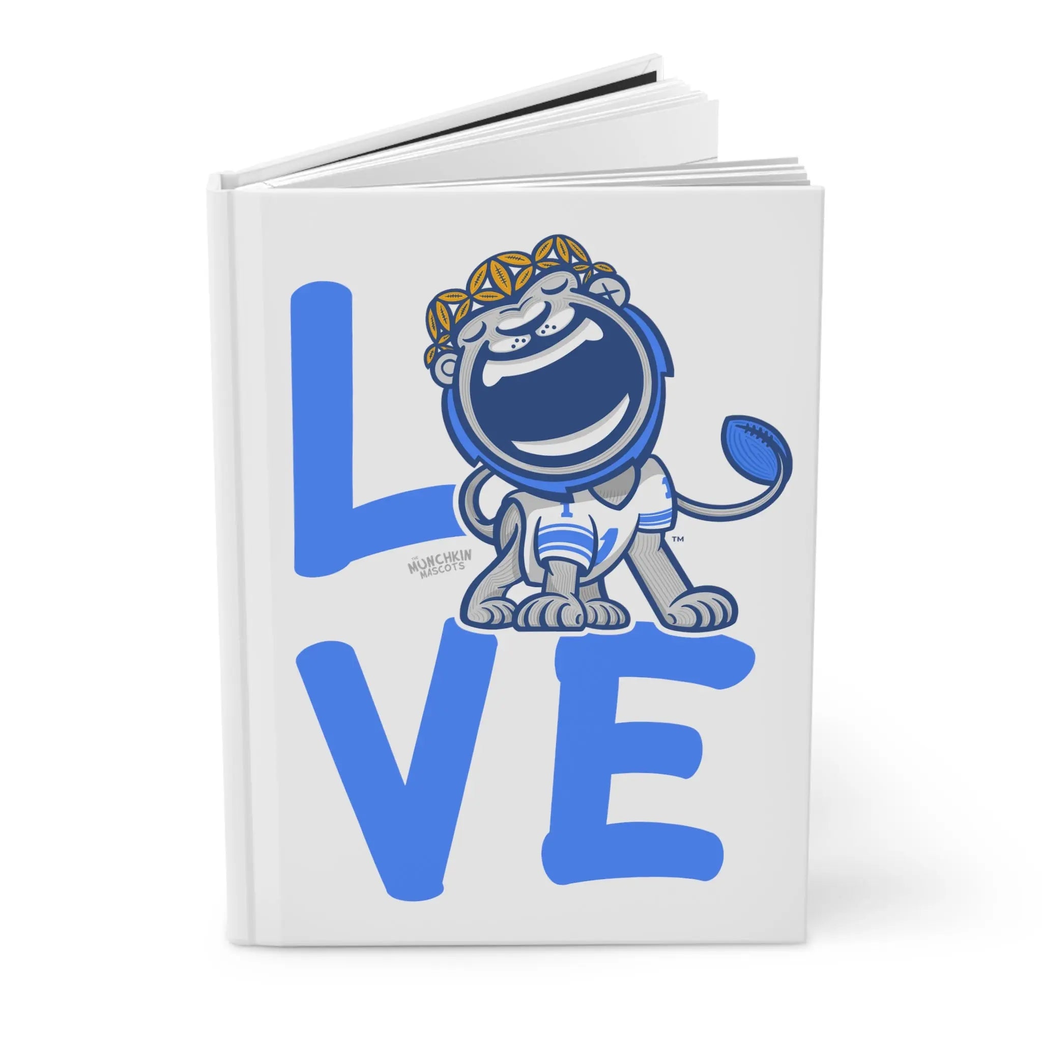 Hardcover Journal Matte - LOVE - Lil' Miss Roary DET Football Printify