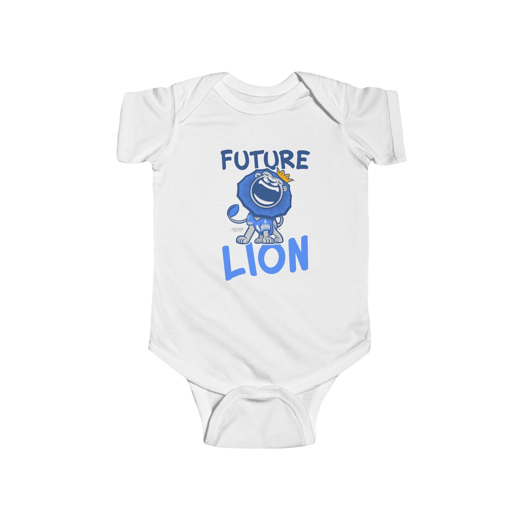 Detroit Football Newborn & Infant Lil' Roary 'Future' Jersey Bodysuit | Hand-Drawn Art | Gifts for Newborns