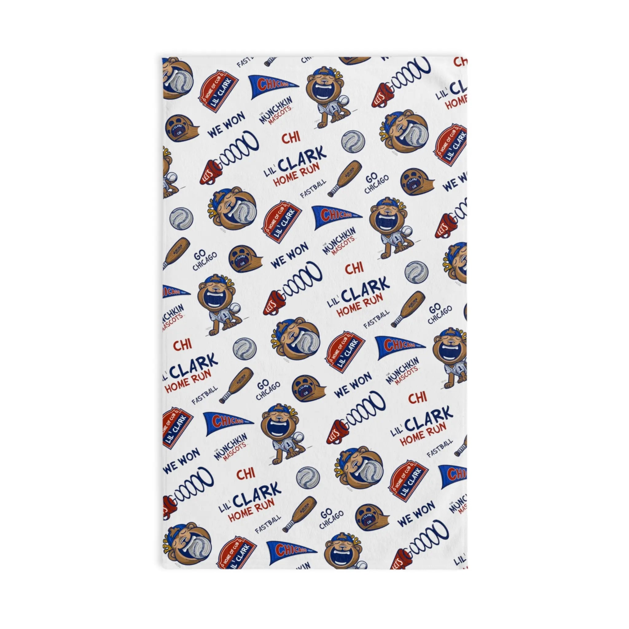 Hand Towel - Pattern - Lil' Clark CHI Baseball Printify