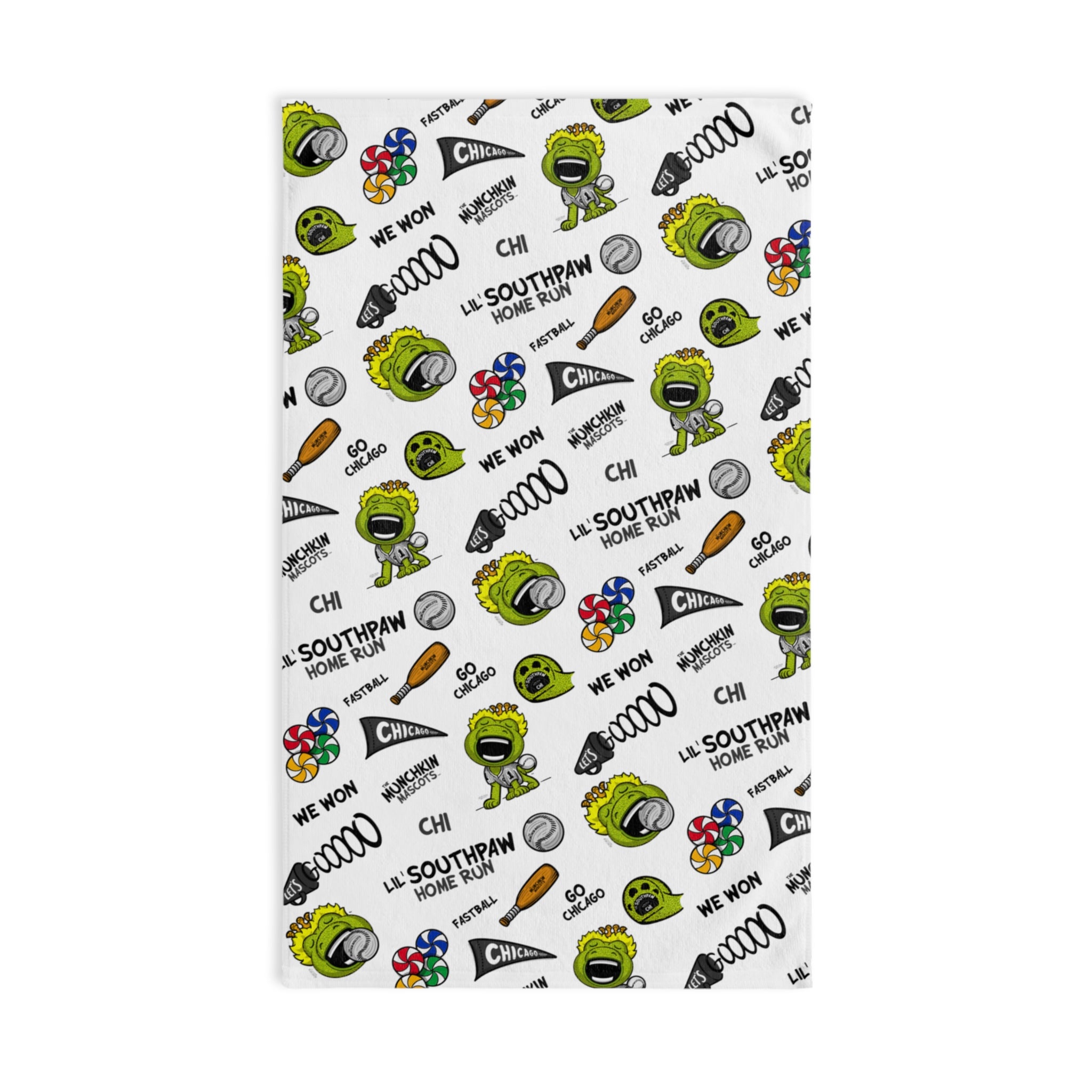 Chicago Baseball Hand Towel Lil' Southpaw Pattern | Hand-Drawn Art | Gifts for Kids