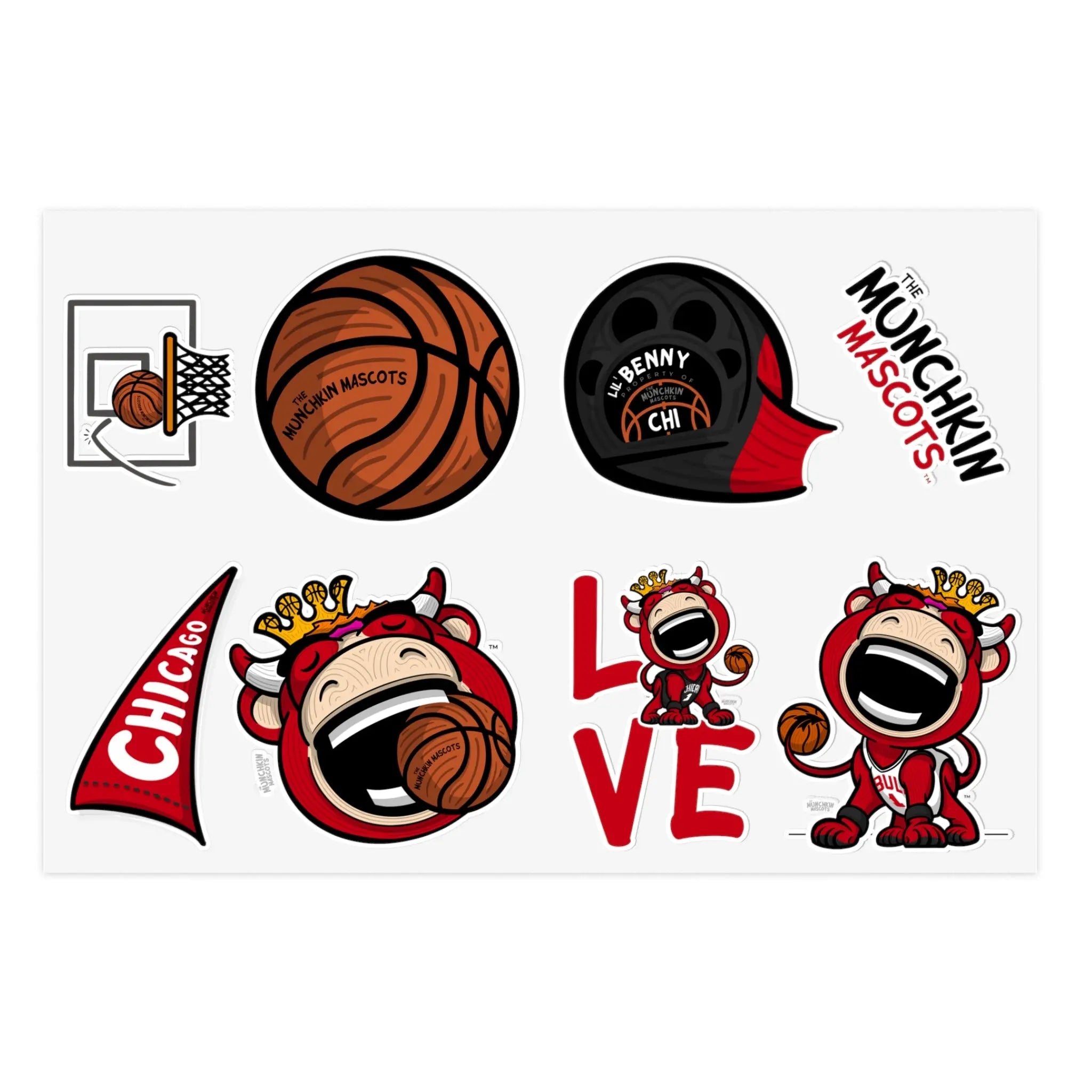 Sticker Sheets - Lil' Benny CHI Basketball Printify