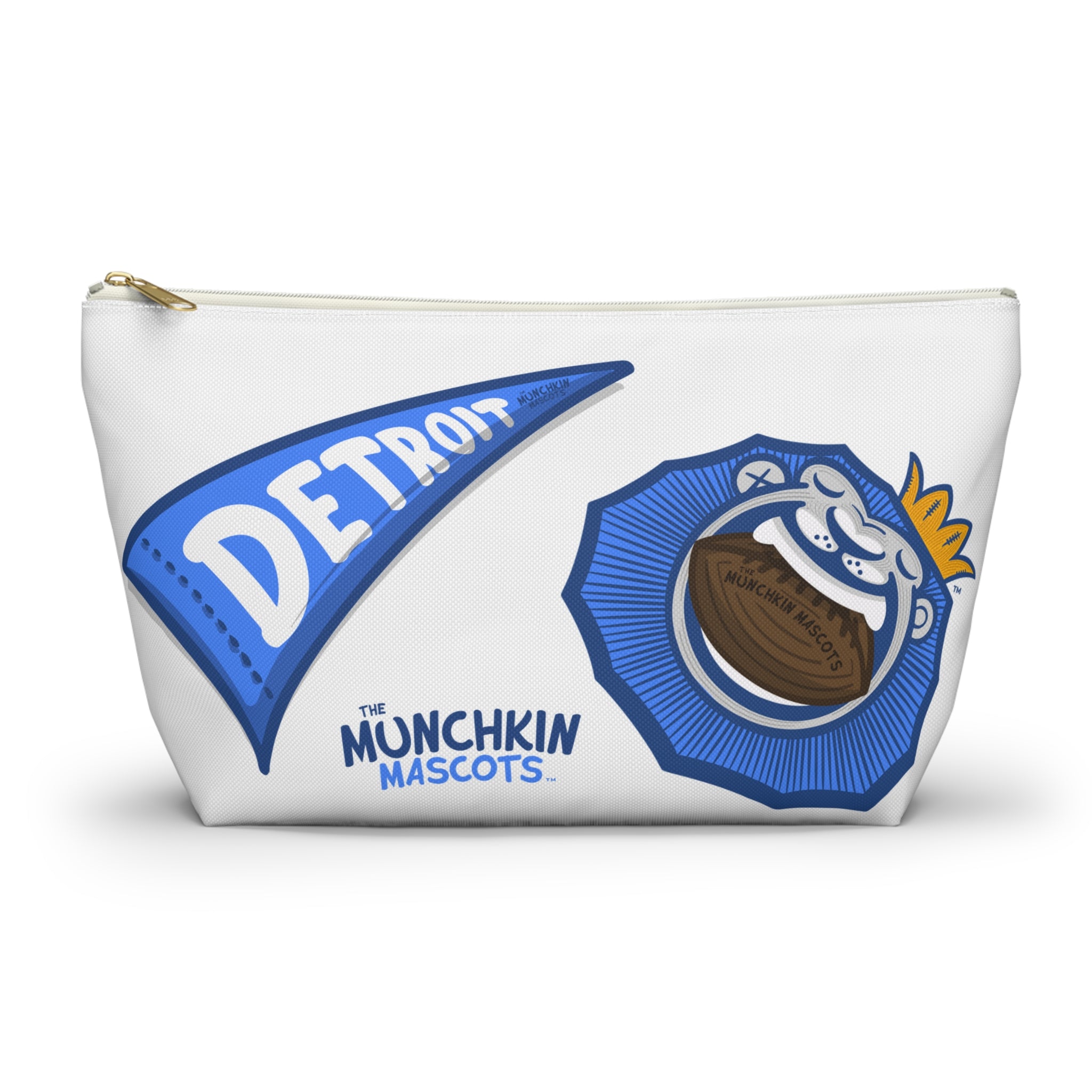 Detroit Football Accessory Pouch Lil' Roary Themed | Hand-Drawn Art | Gifts for Kids