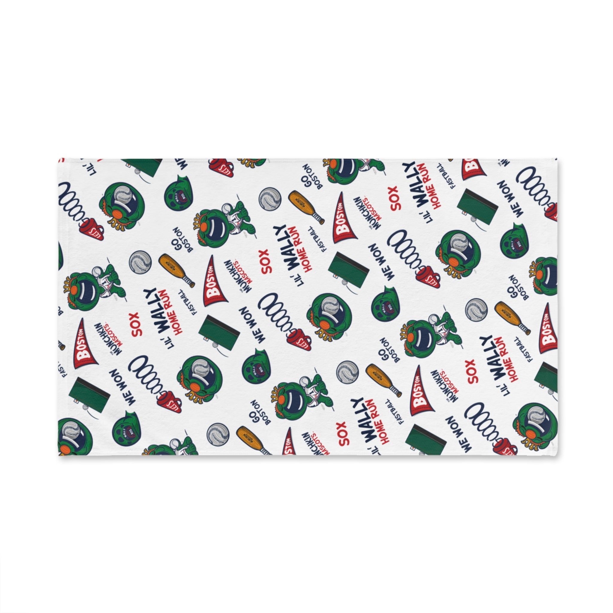 Boston Baseball Hand Towel Lil' Wally Pattern | Hand-Drawn Art | Gifts for Kids