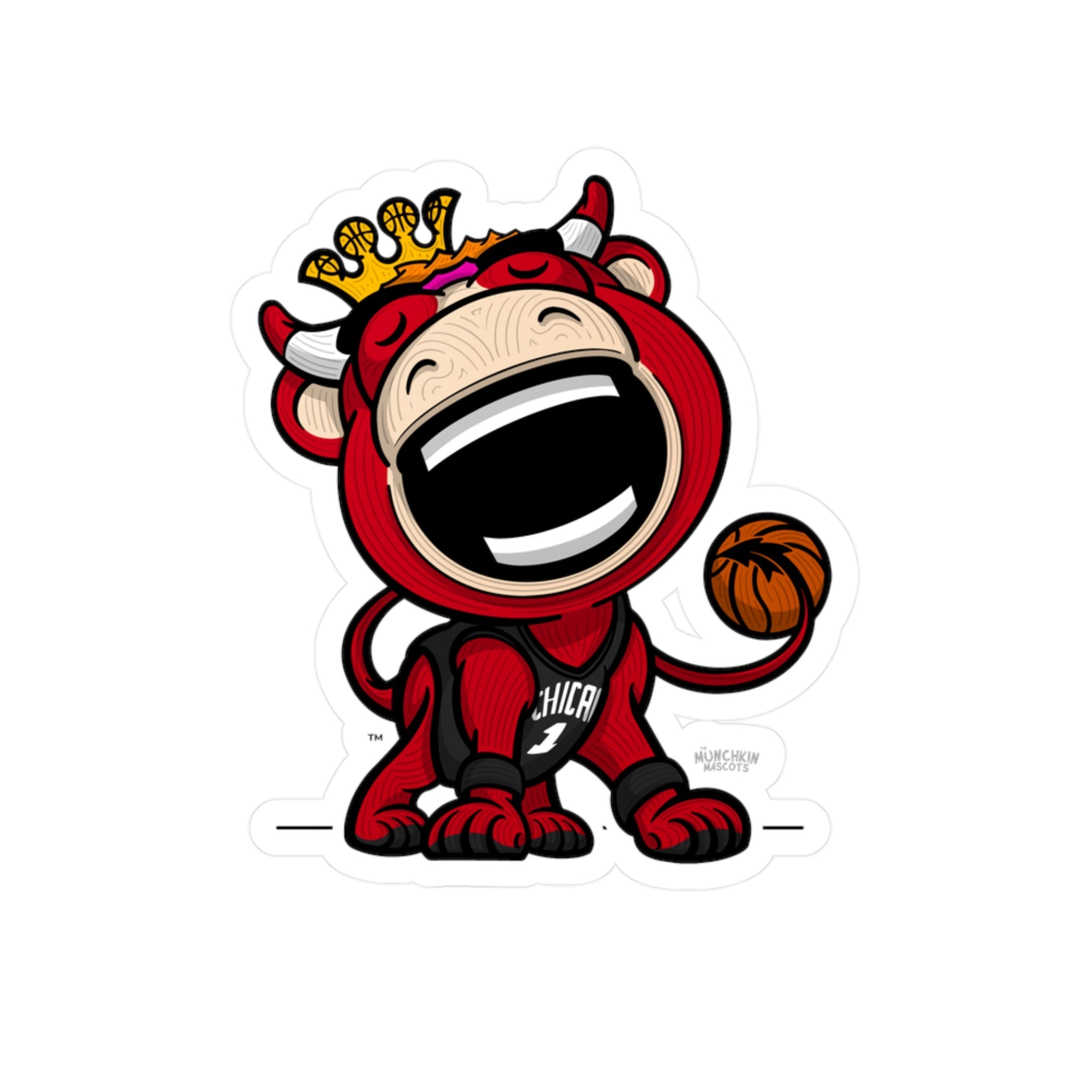 Kiss-Cut Vinyl Decals - Head Tilt Left - Lil' Benny CHI Basketball Printify
