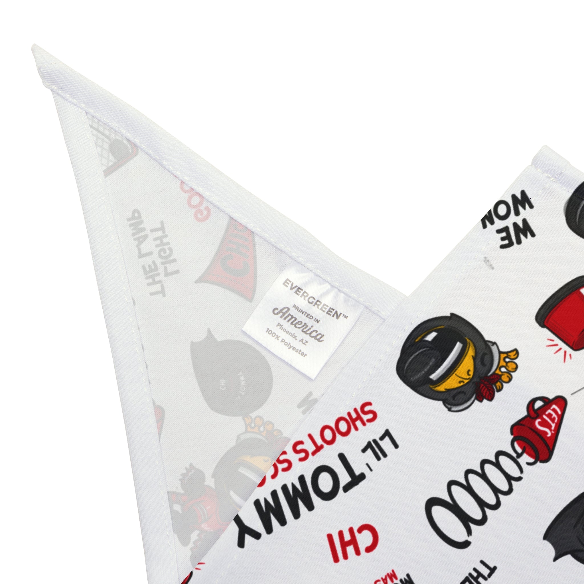 Chicago Hockey Pet Bandana Lil' Tommy Pattern | Hand-Drawn Art | Gifts for Pets