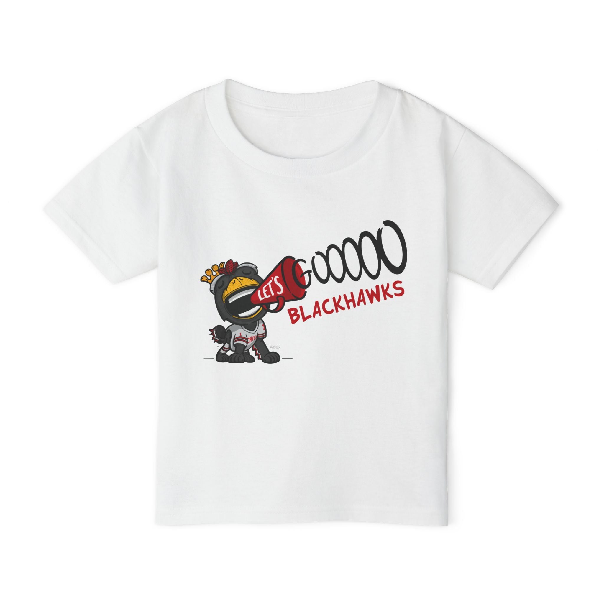 Chicago Hockey Toddler Tshirt Lil' Tommy 'Let's Go' | Hand-Drawn Art | Gifts for Kids