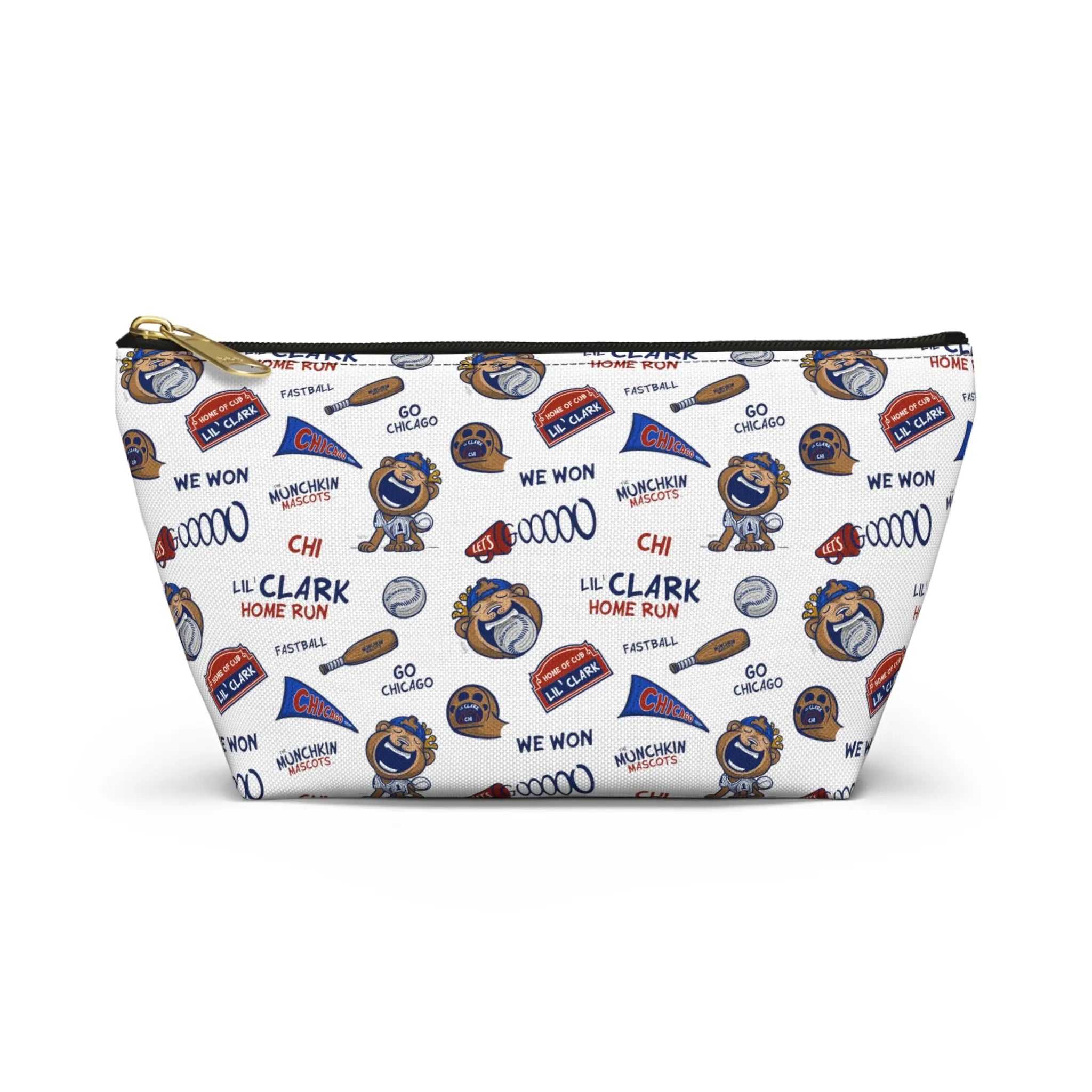 Accessory Pouch w T-bottom - Pattern - Lil' Clark CHI Baseball Printify