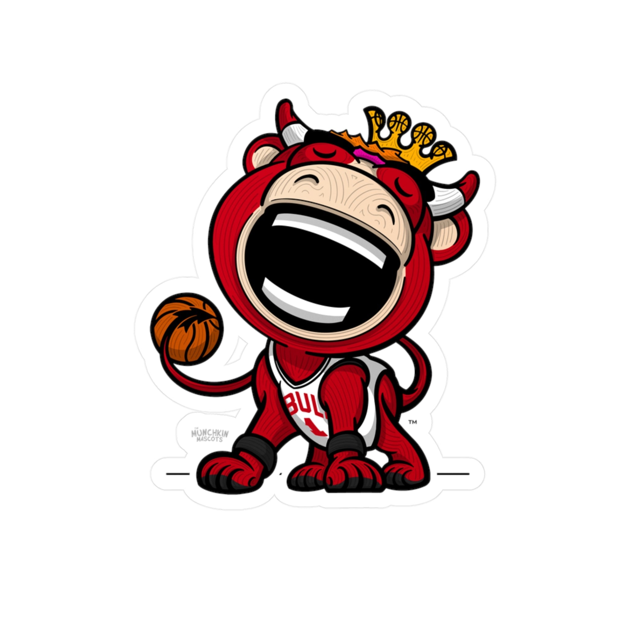 Kiss-Cut Vinyl Decals - Head Tilt Right - Lil' Benny CHI Basketball Printify