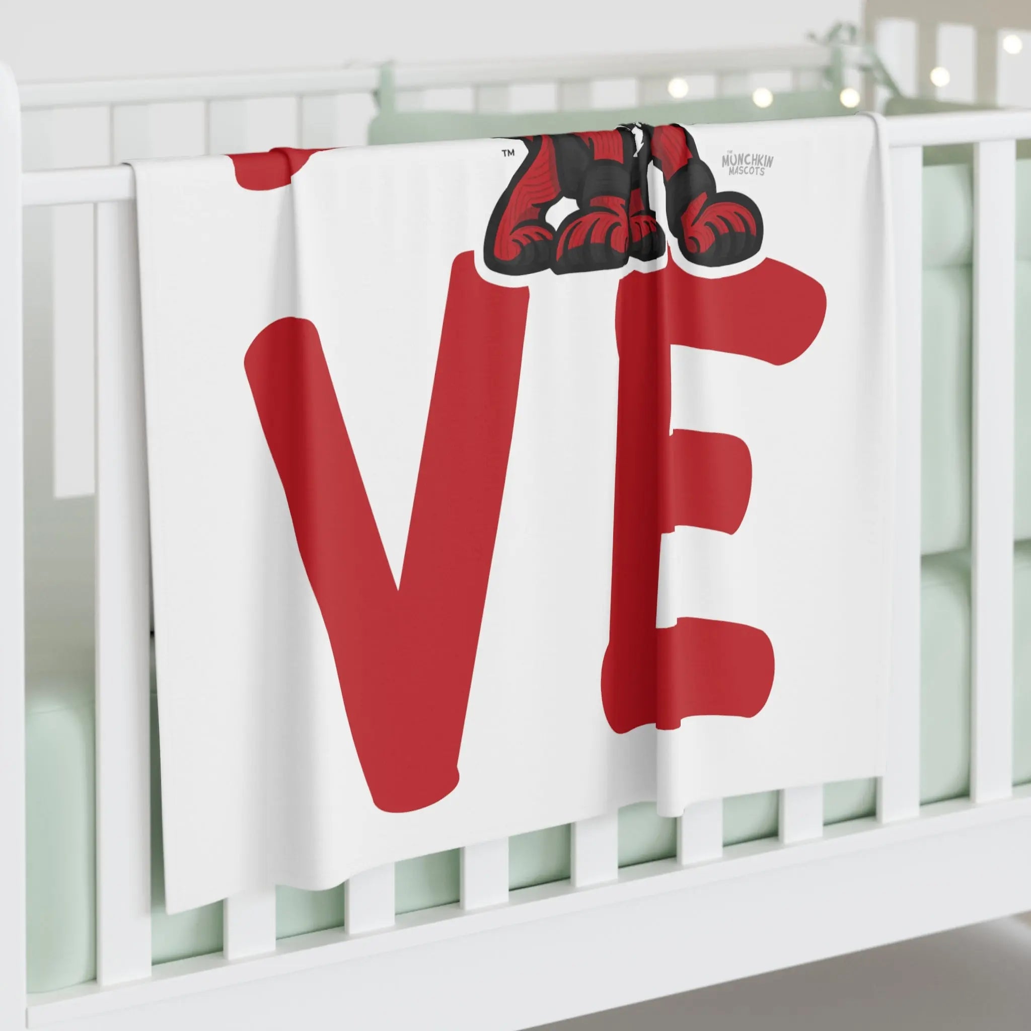Baby Swaddle Blanket - LOVE - Lil' Benny CHI Basketball Printify