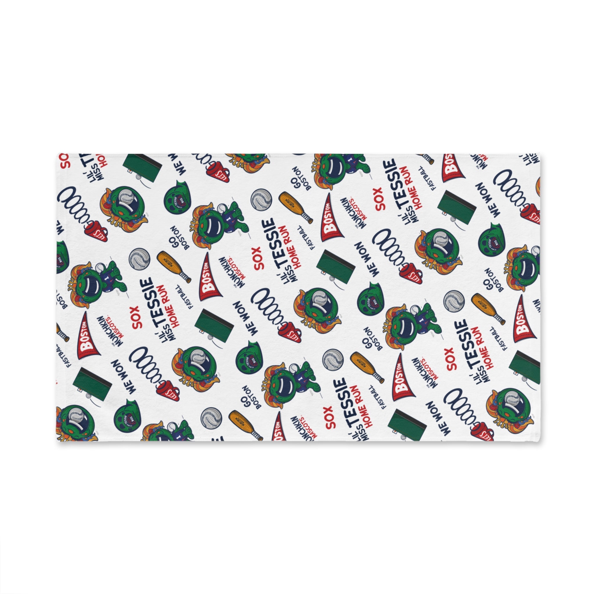 Boston Baseball Hand Towel Lil' Miss Tessie Pattern | Hand-Drawn Art | Gifts for Kids