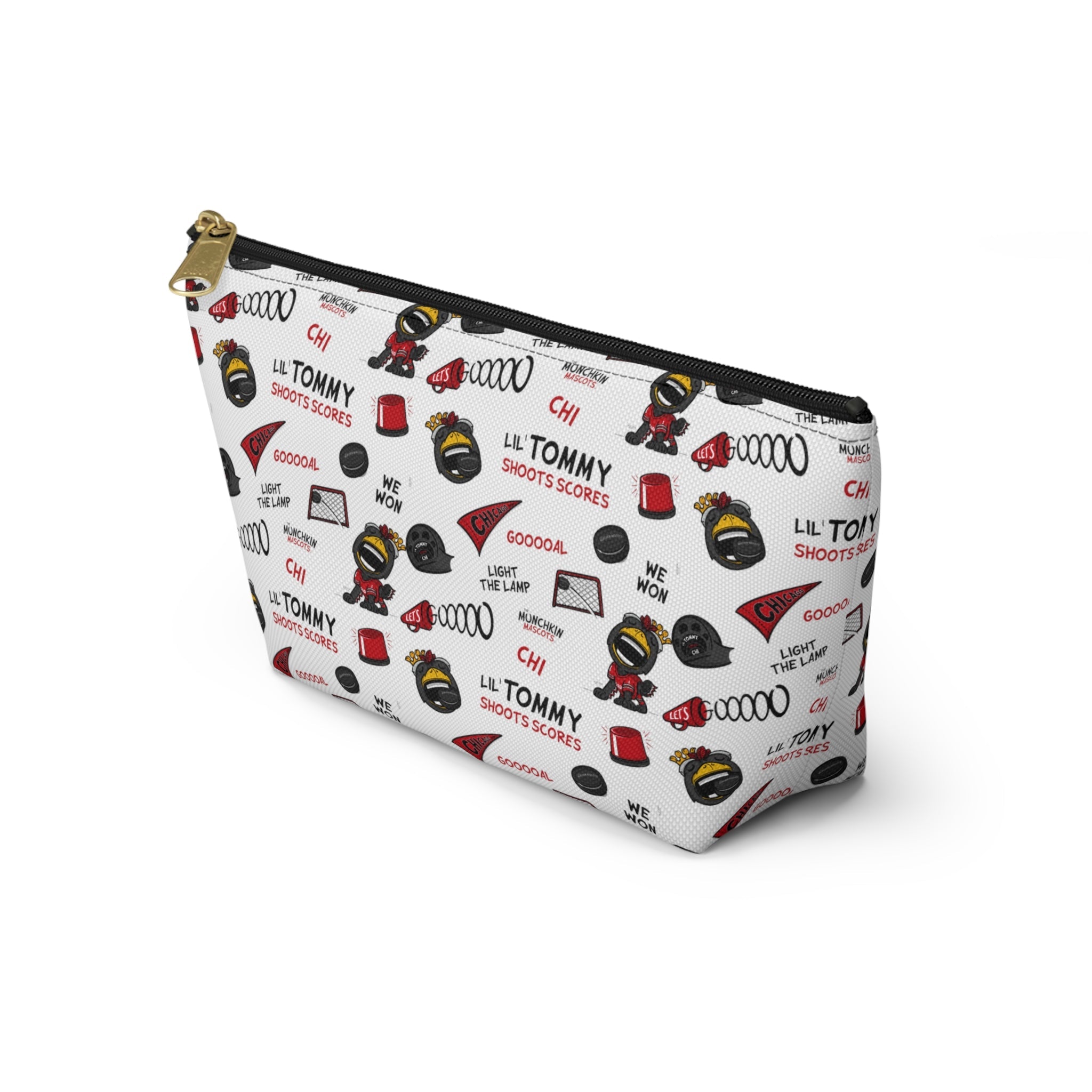 Accessory Pouch w T-bottom - Pattern - Lil' Tommy CHI Hockey Printify