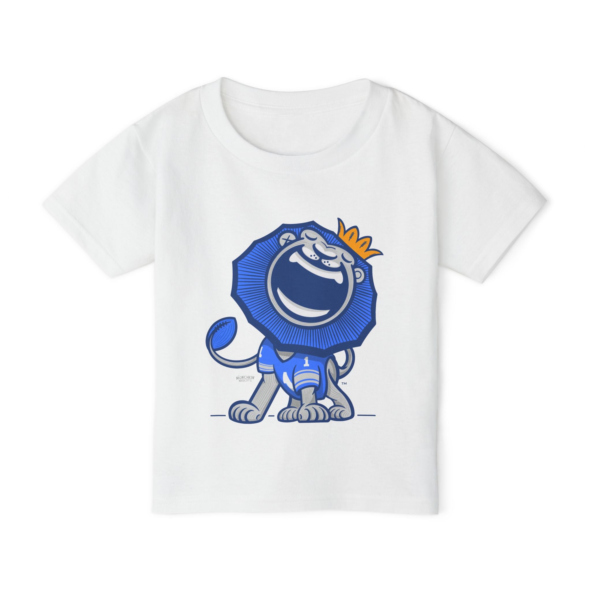 Detroit Football Toddler Tshirt Lil' Roary 'Home/Away Mascot' | Hand-Drawn Art | Gifts for Kids