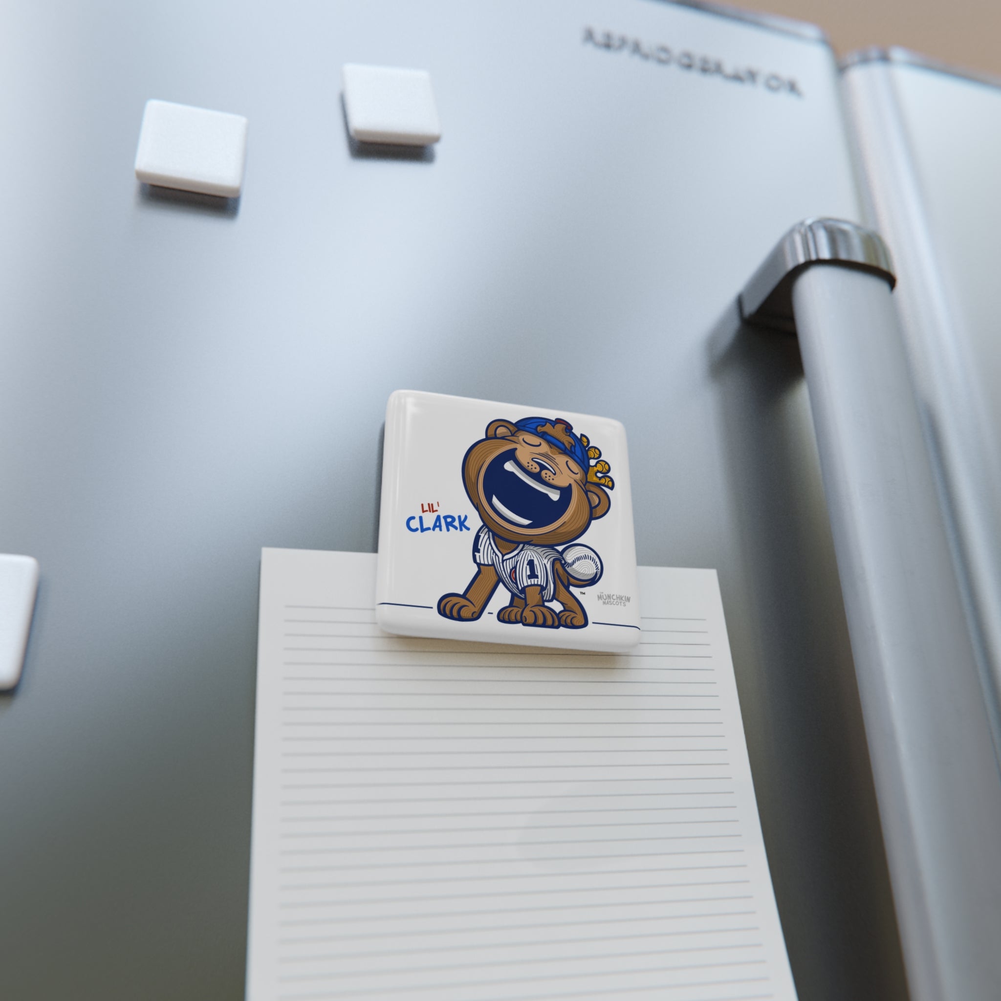Chicago Baseball Porcelain Magnet Lil' Clark 'Munchkin Mascot' | Hand-Drawn Art | Gifts for Kids