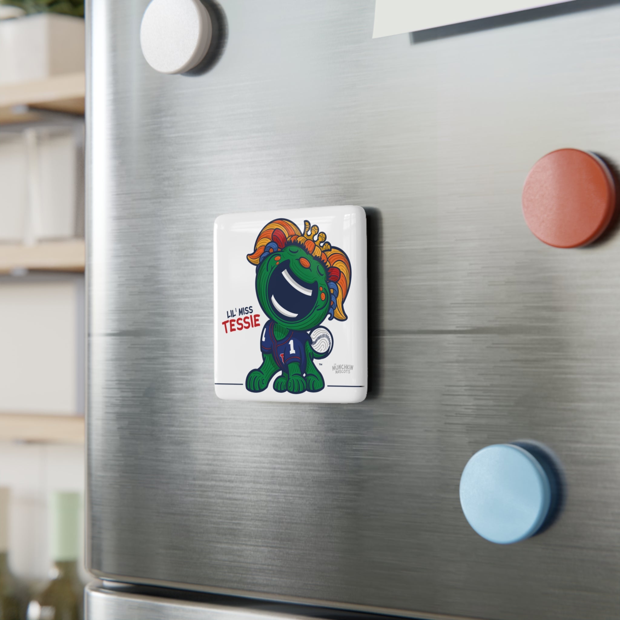 Boston Baseball Porcelain Magnet Lil' Miss Tessie 'Munchkin Mascot' | Hand-Drawn Art | Gifts for Kids