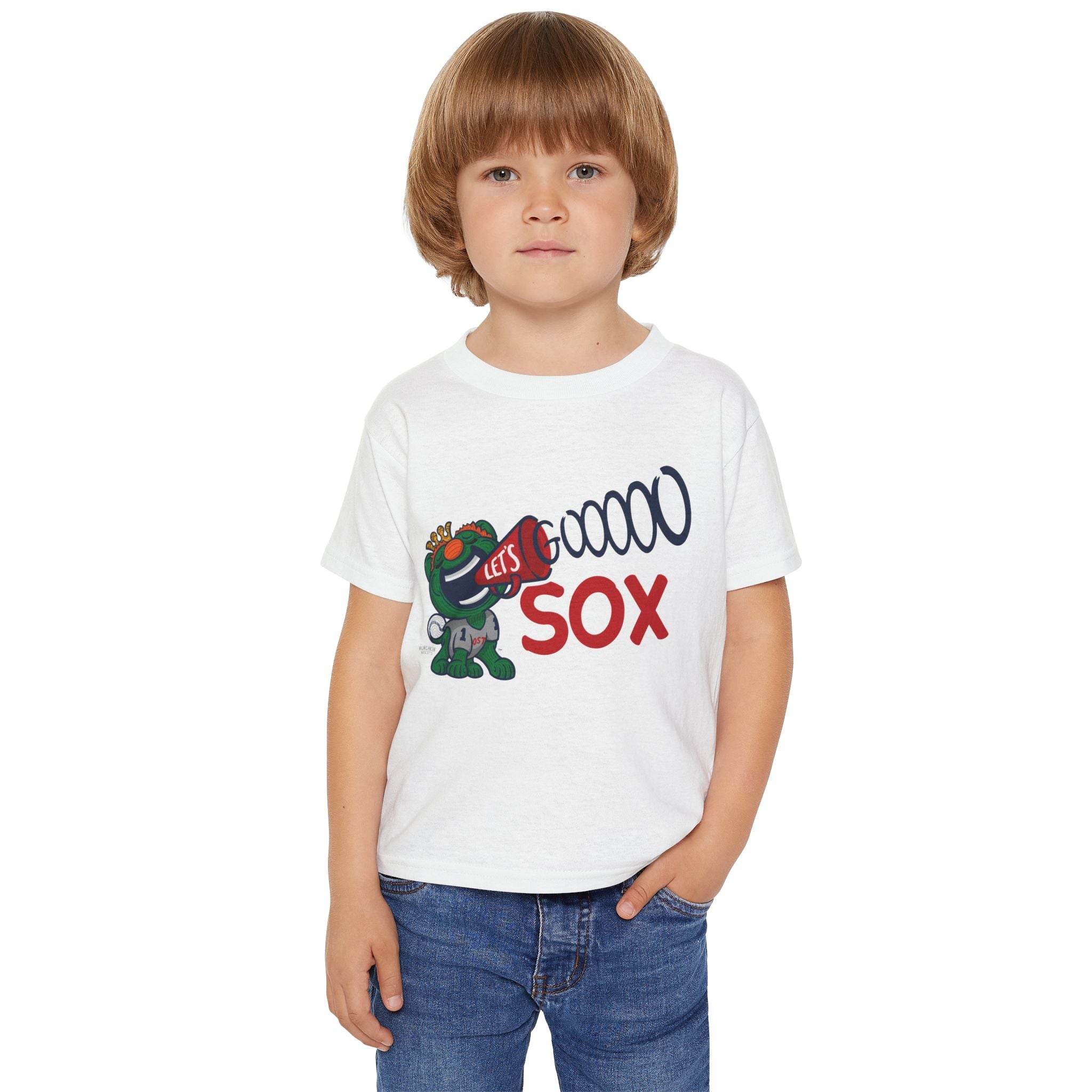Boston Baseball Toddler Tshirt Lil' Wally 'Let's Go' | Hand-Drawn Art | Gifts for Kids