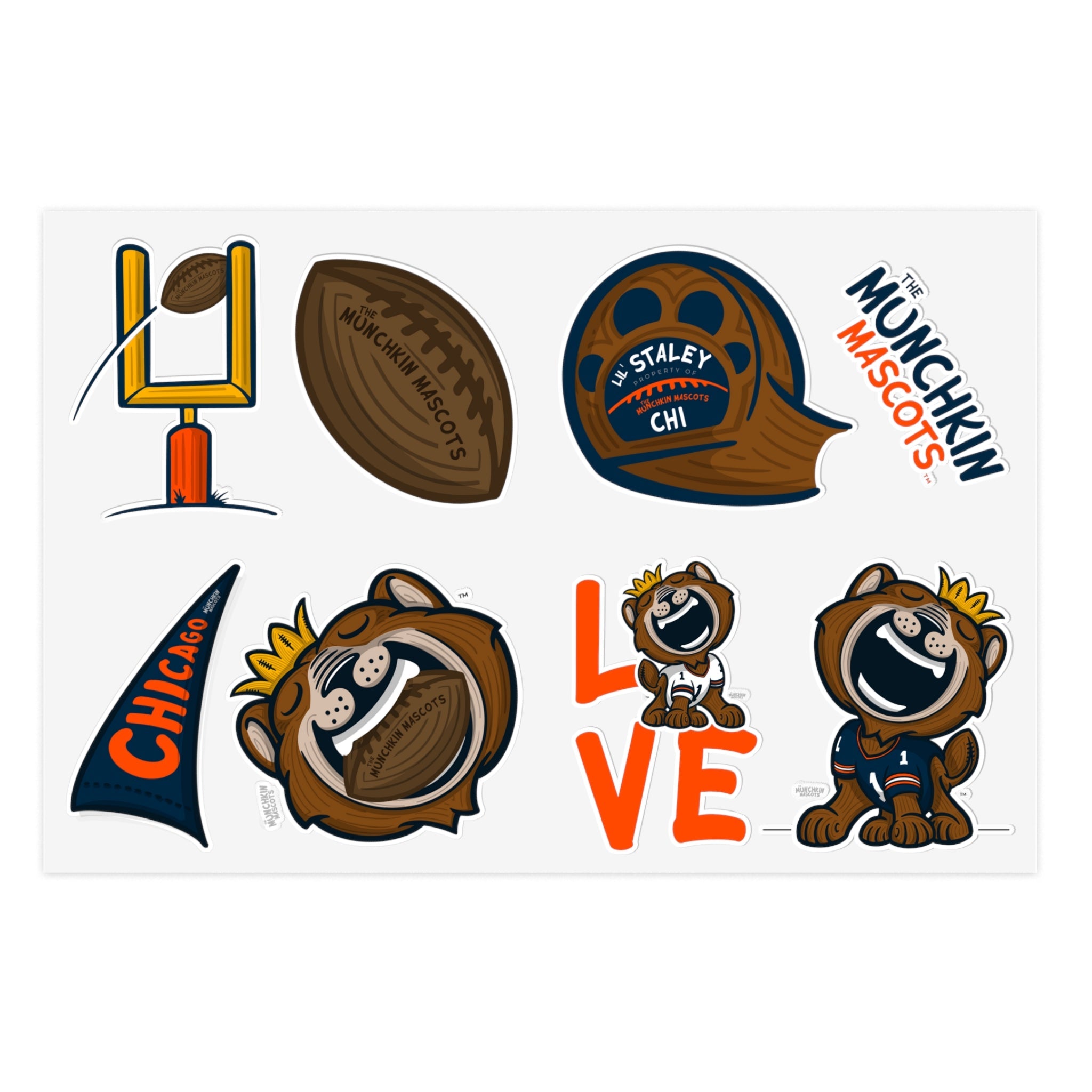 Sticker Sheets - Lil' Staley CHI Football Printify