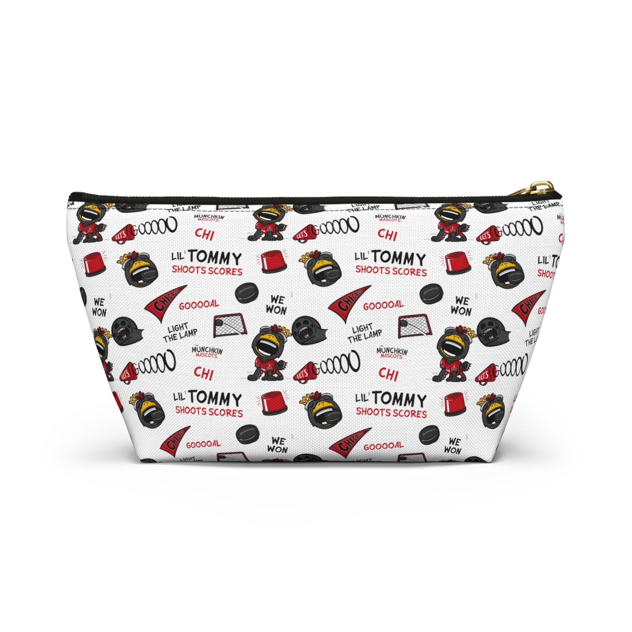 Accessory Pouch w T-bottom - Pattern - Lil' Tommy CHI Hockey Printify