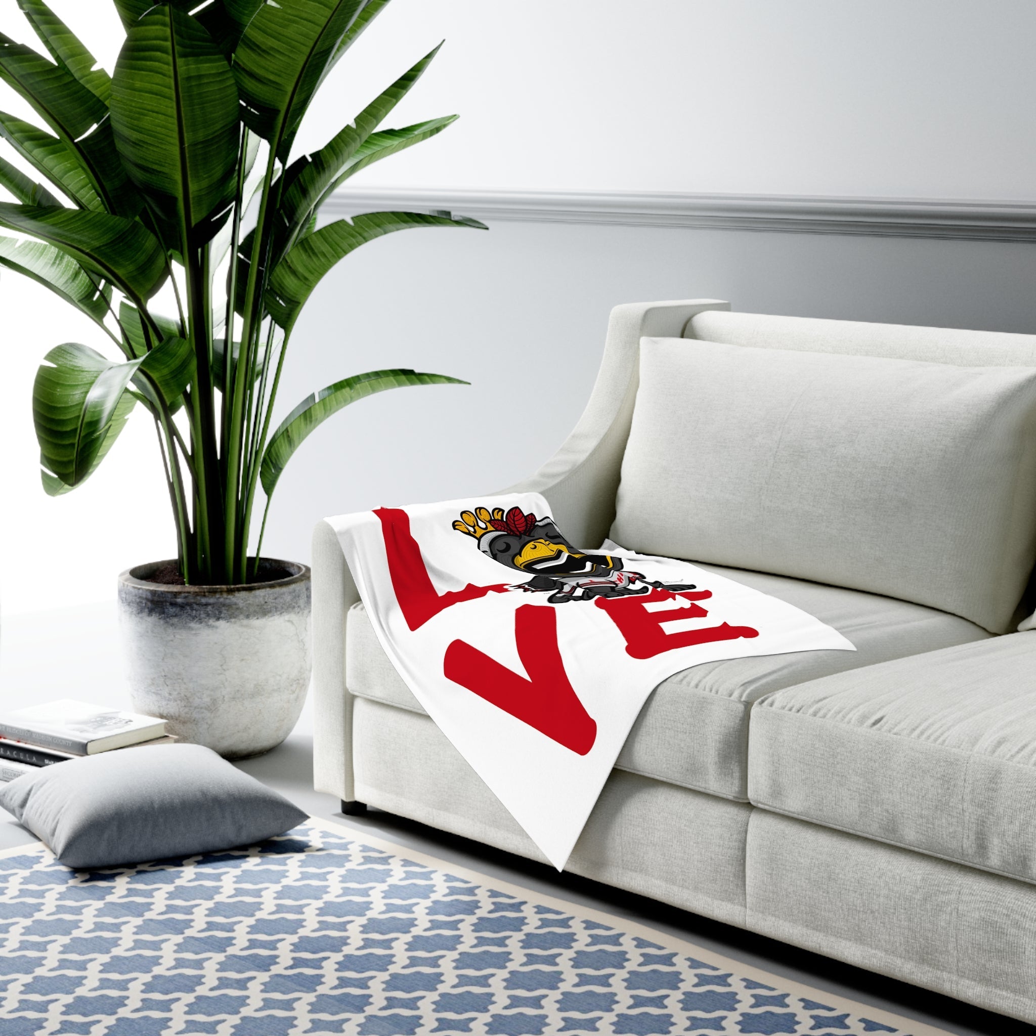 Baby Swaddle Blanket - LOVE - Lil' Tommy CHI Hockey Printify