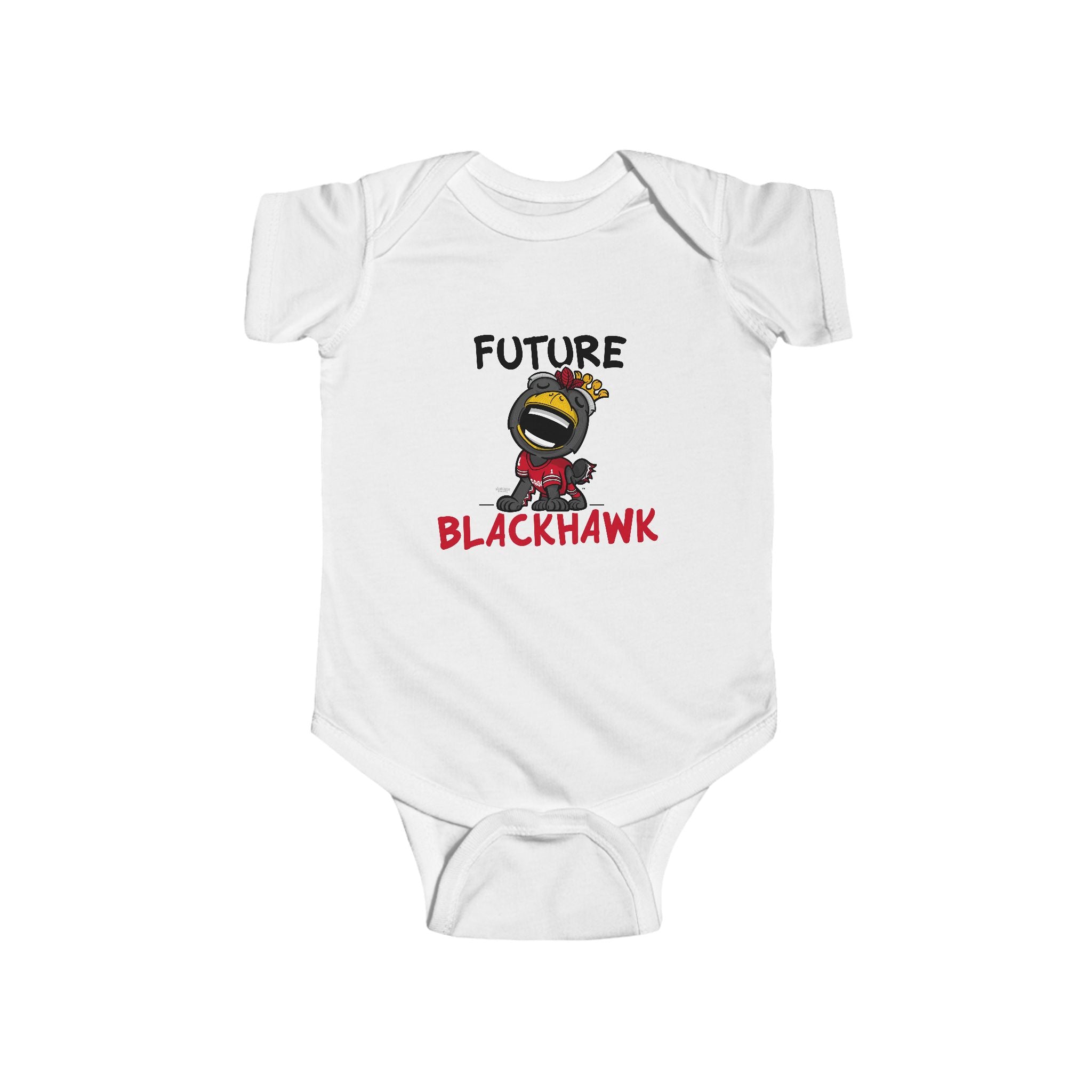 Chicago Hockey Newborn & Infant Lil' Tommy 'Future' Jersey Bodysuit | Hand-Drawn Art | Gifts for Newborns