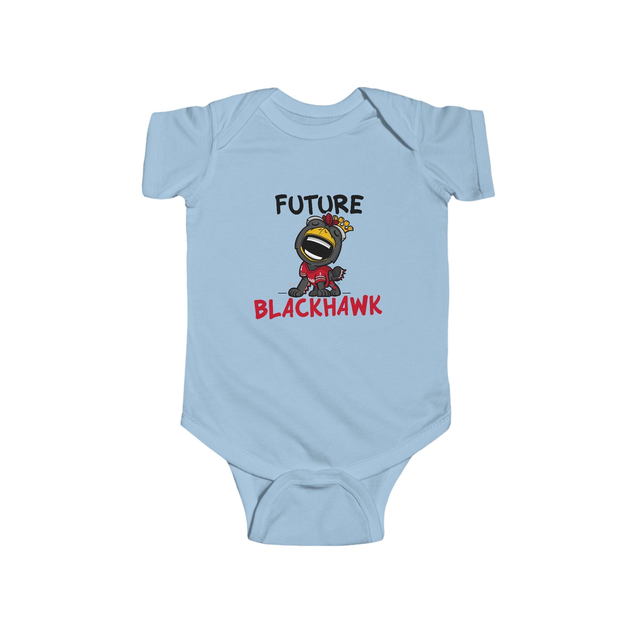 Chicago Hockey Newborn & Infant Lil' Tommy 'Future' Jersey Bodysuit | Hand-Drawn Art | Gifts for Newborns