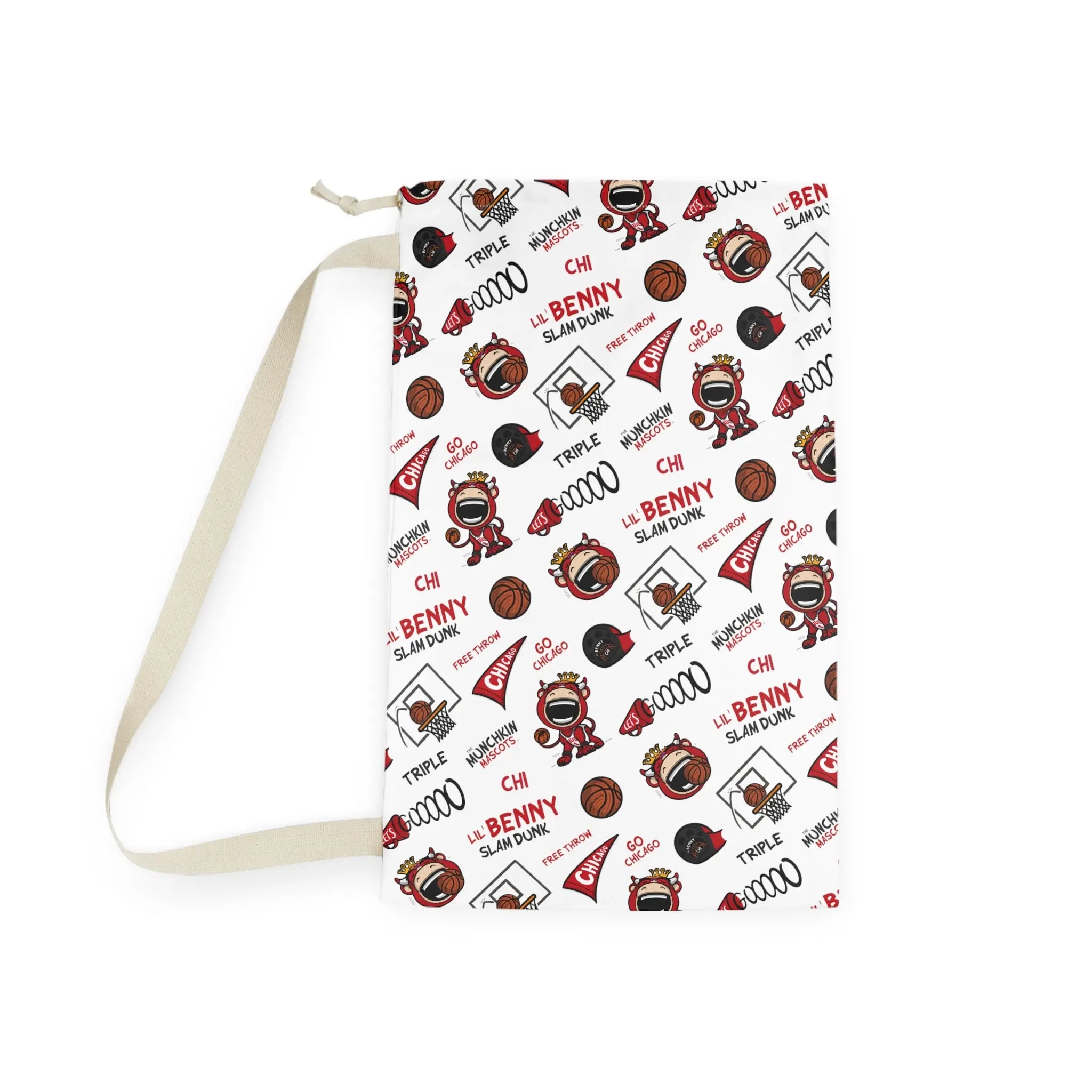 Laundry Bag - Pattern - Lil' Benny CHI Basketball Printify
