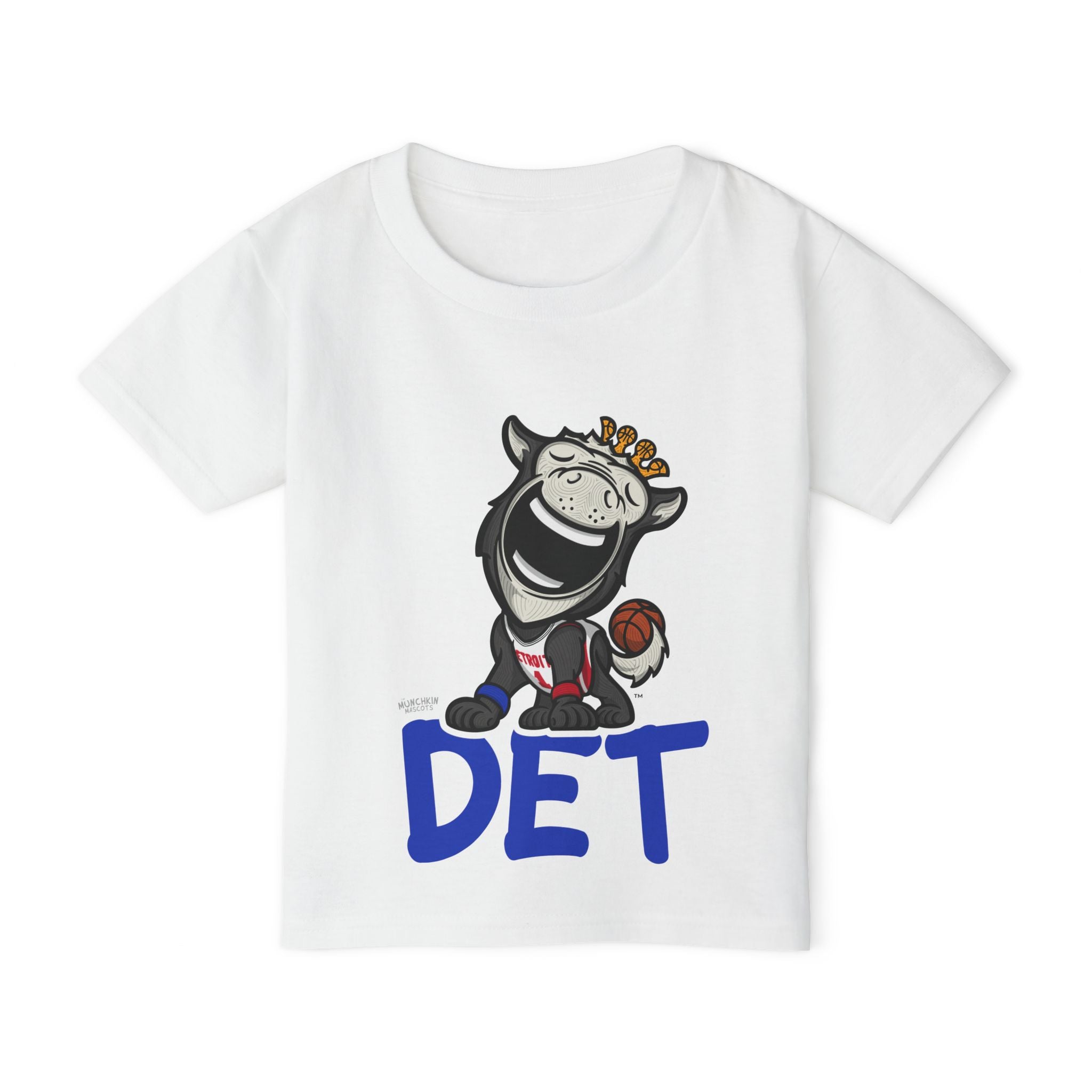 Detroit Basketball Toddler Tshirt Lil' Hooper 'DET' | Hand-Drawn Art | Gifts for Kids