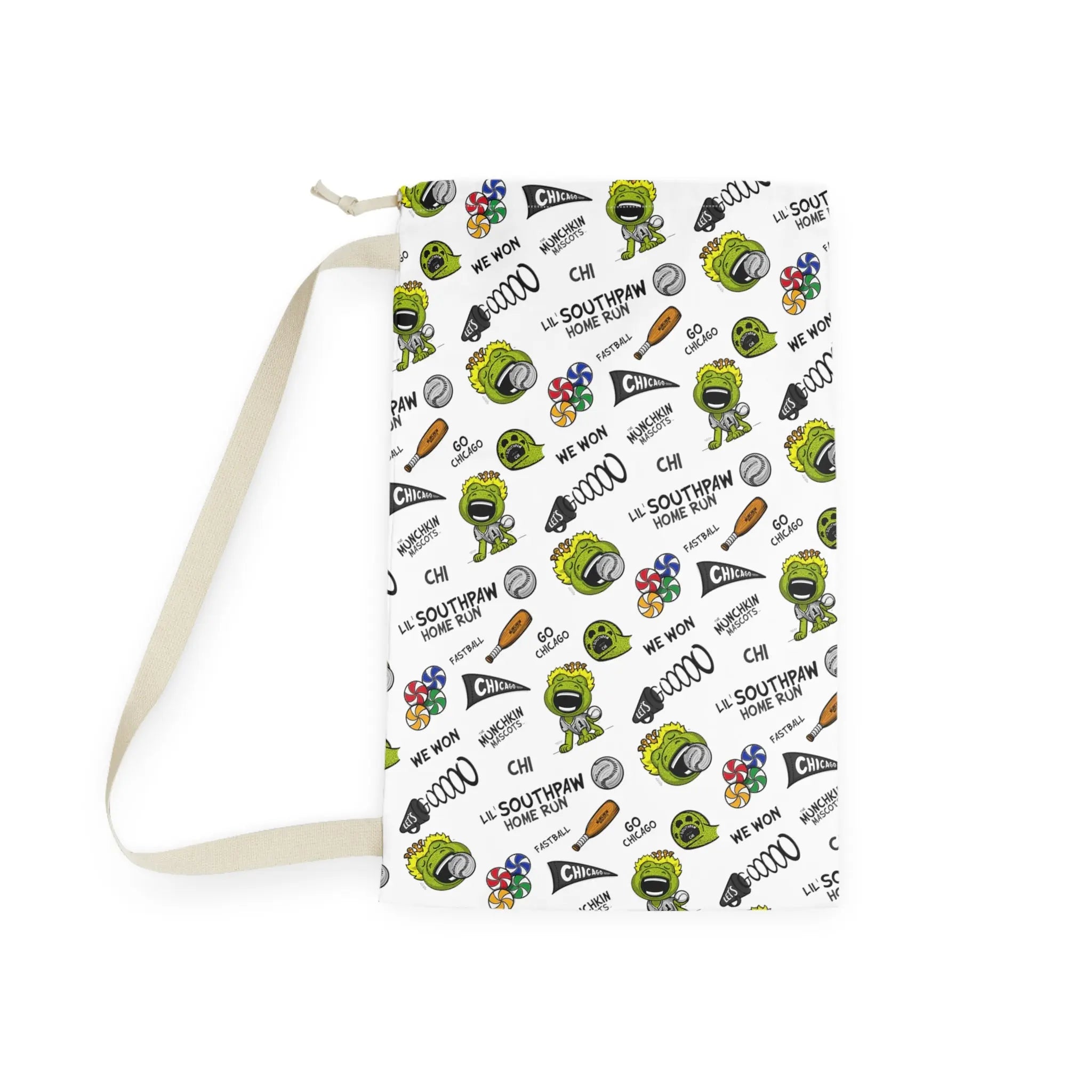 Laundry Bag - Pattern - Lil' Southpaw CHI Baseball Printify