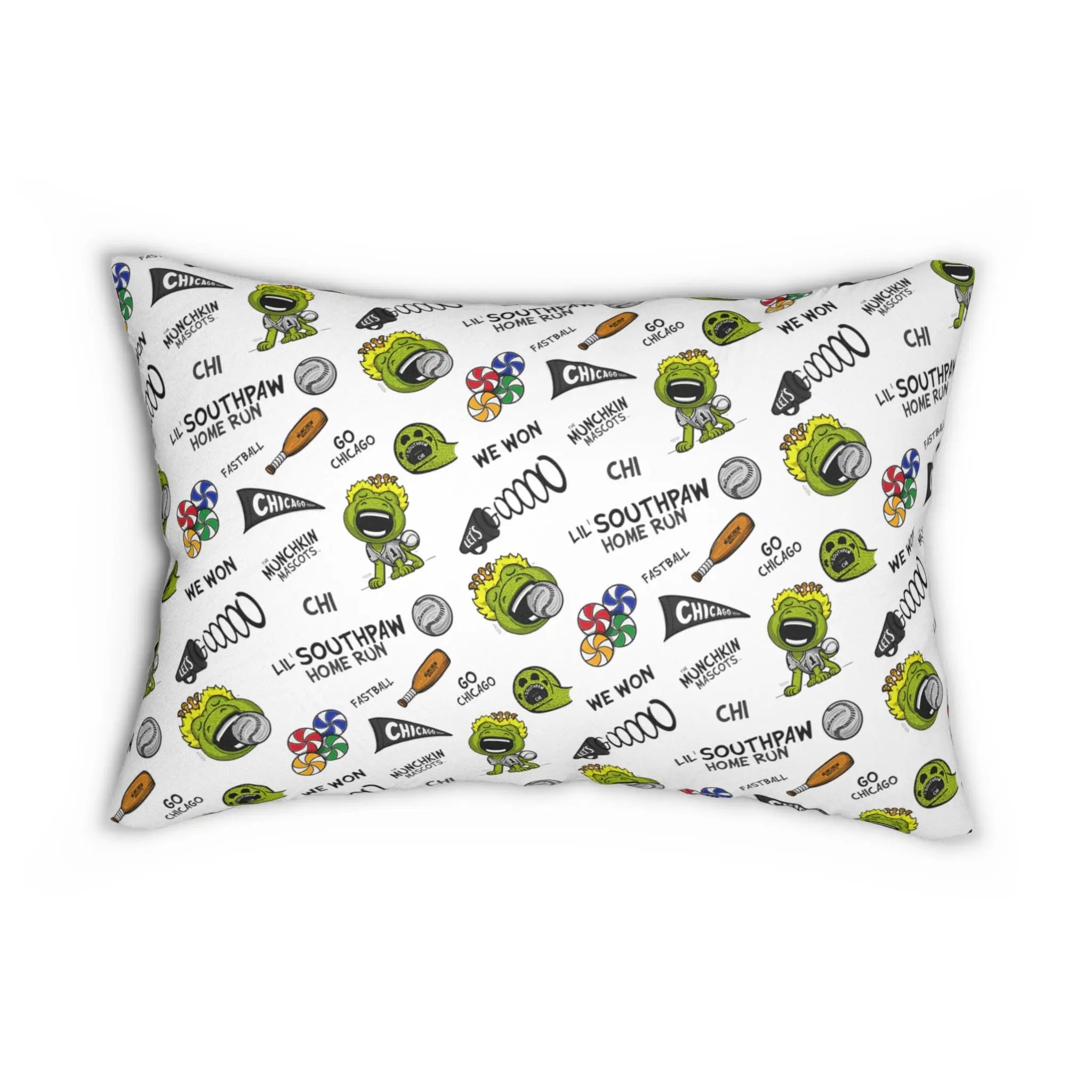 Spun Polyester Lumbar Pillow - Eat Sleep Dream - Lil' Southpaw CHI Baseball Printify
